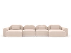 Modulares Sofa „Form“ von Formiing aus dem Stoff „Harald Blush“, Konfiguration 20, modernes Design
