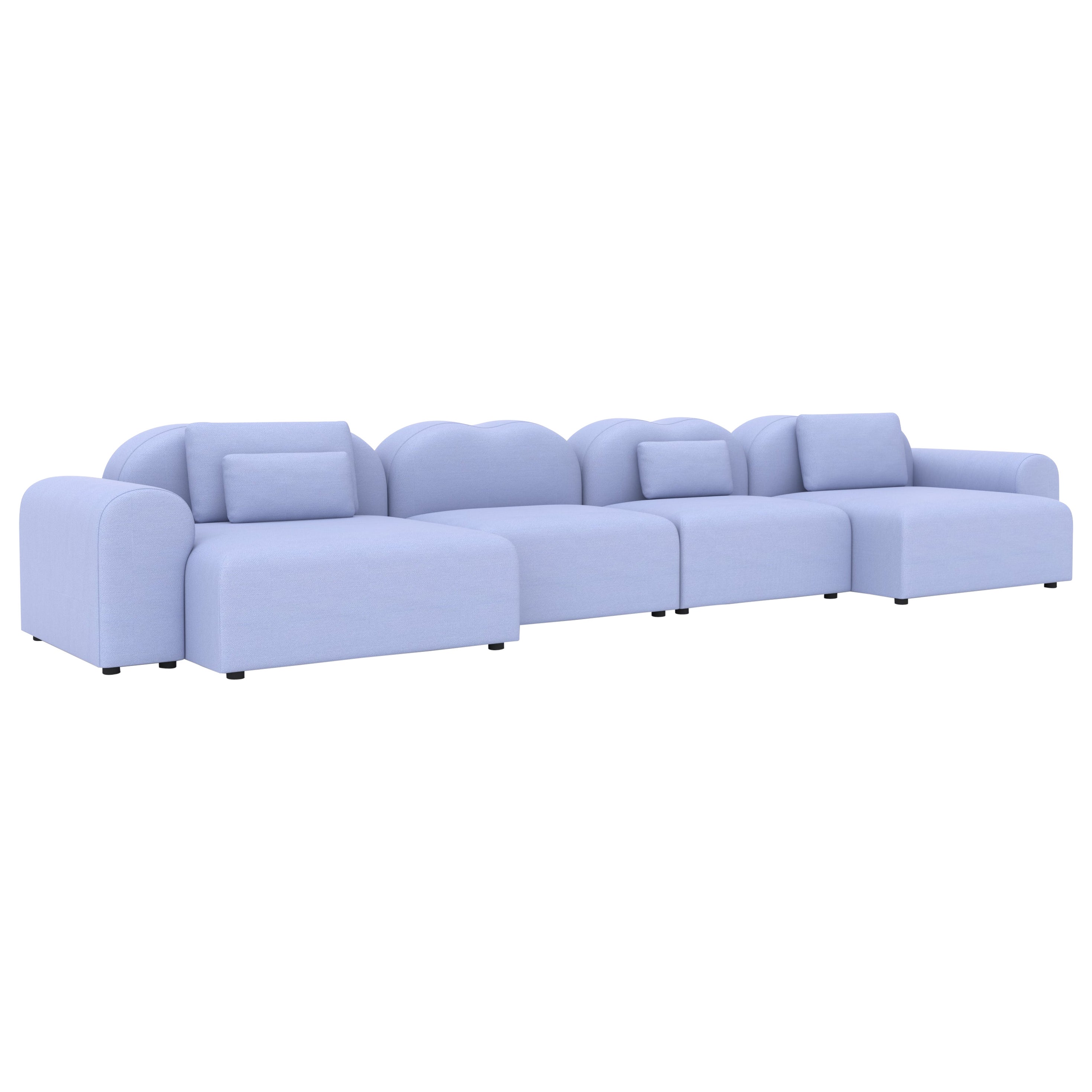 Form Modular Sofa by Formiing in Planum Blue Fabric, Setup 20, Modern Design