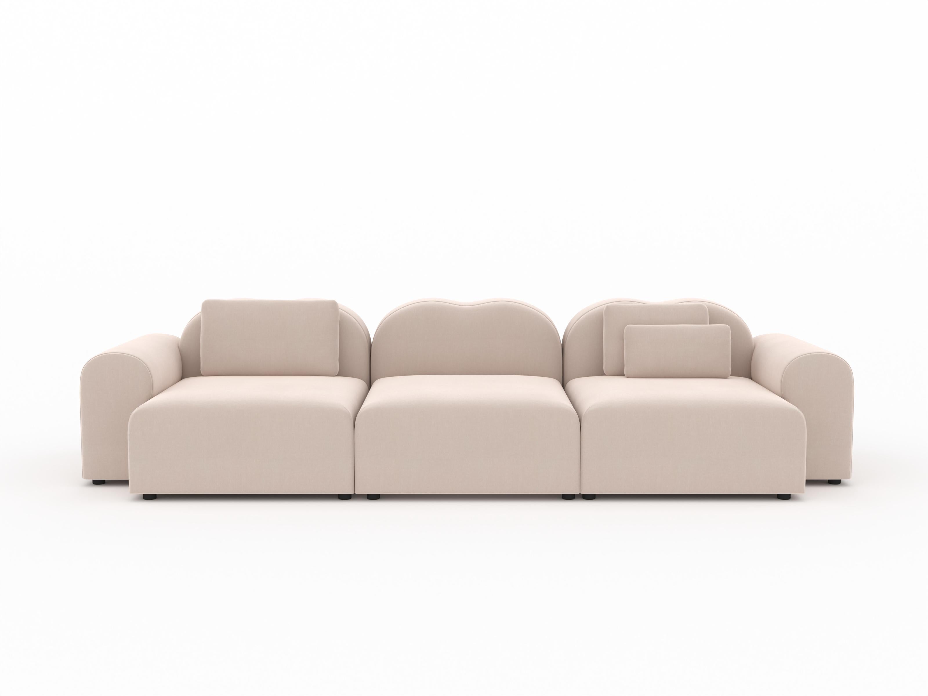 Form Modular Sofa by Formiing, Setup 10 (1x Center Chaise Lounge-F1O, 2x Armrest Chaise Lounge-F1M, F1N)
Fabric: Harald 212

Modular Sofa: Assemble different modules for your own composition. Available in wide range of fabrics and colors.

CAT 1: