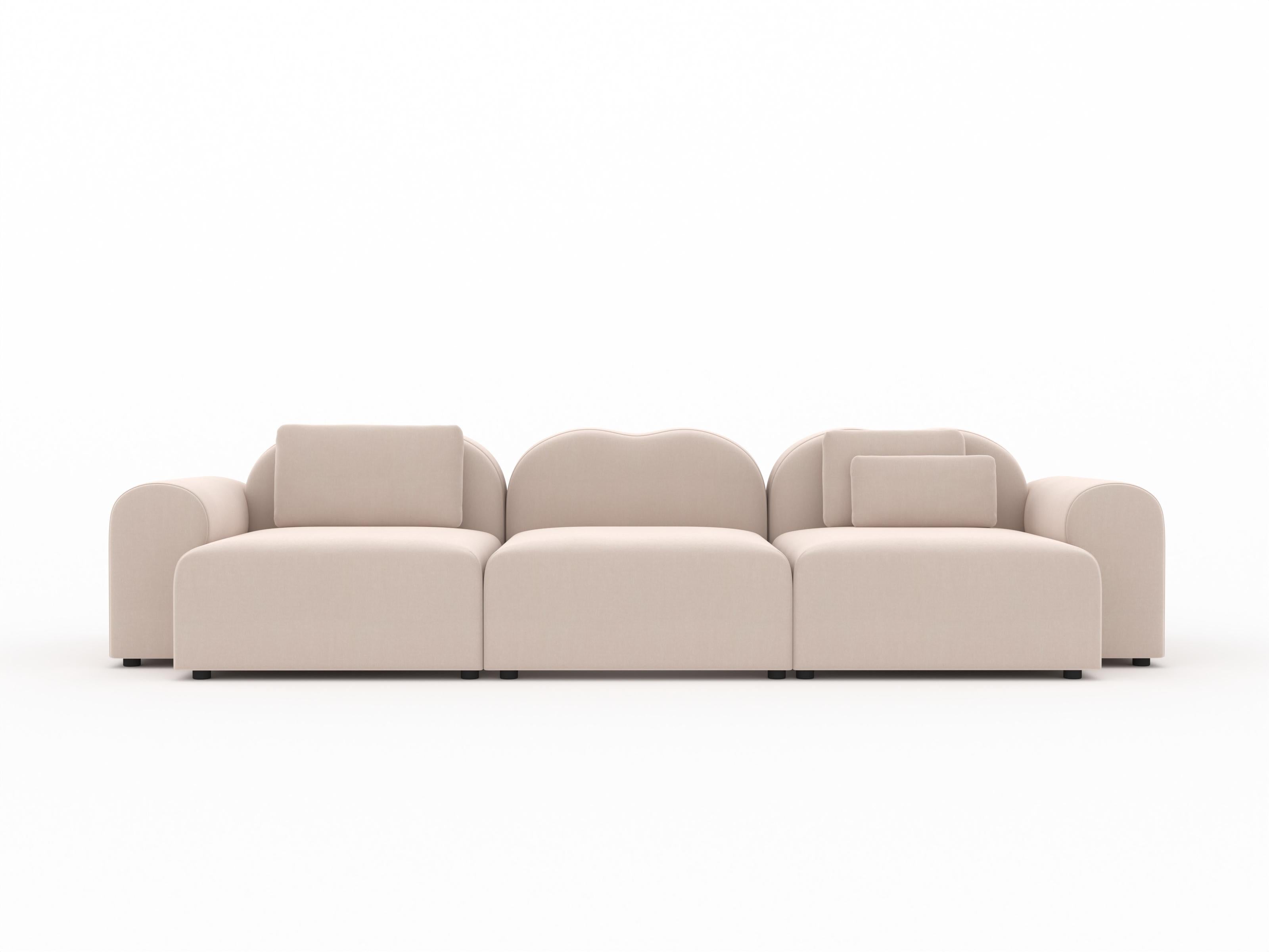 Chinese Form Modular Sofa, Setup 10, Harald Blush For Sale