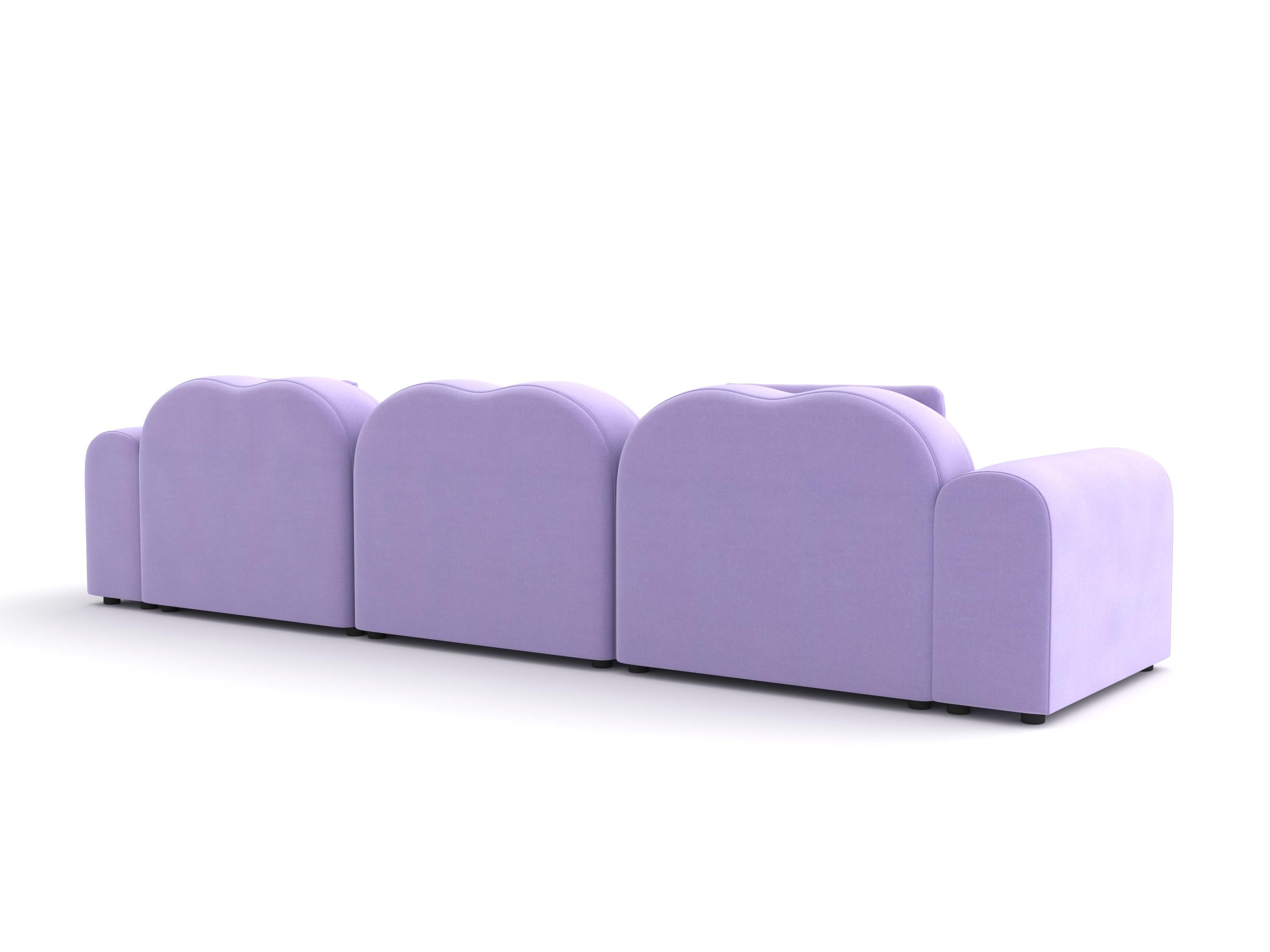 Cotone Divano modulare Form A, Setup 10, Harald Lavender in vendita