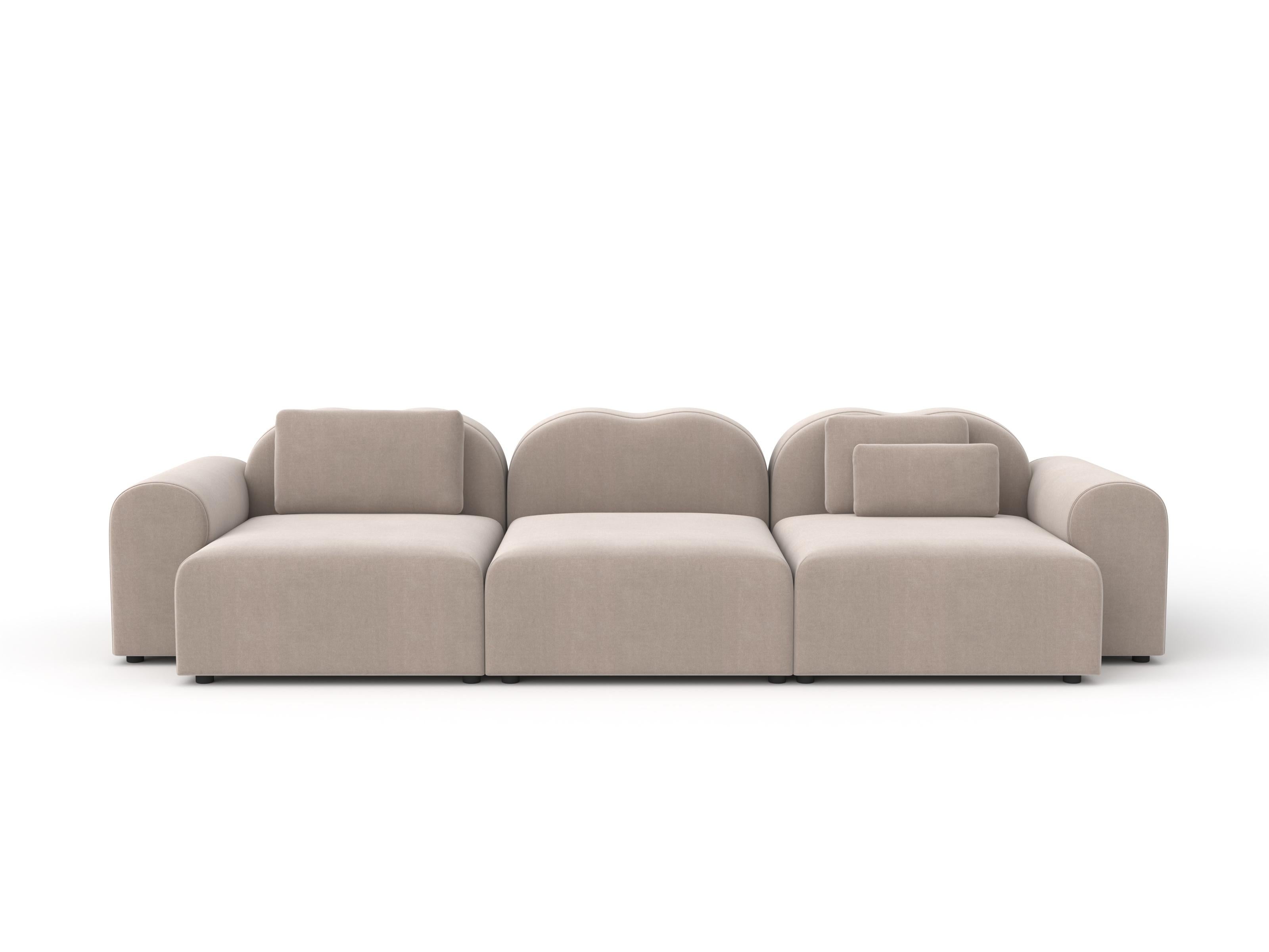 Sofá modular Form de Formiing, Setup 10 (1x Chaise Lounge central-F1O, 2x Chaise Lounge con reposabrazos-F1M, F1N)
Tejido: Harald 233

Sofá modular: Monta diferentes módulos para tu propia composición. Disponible en una amplia gama de tejidos y