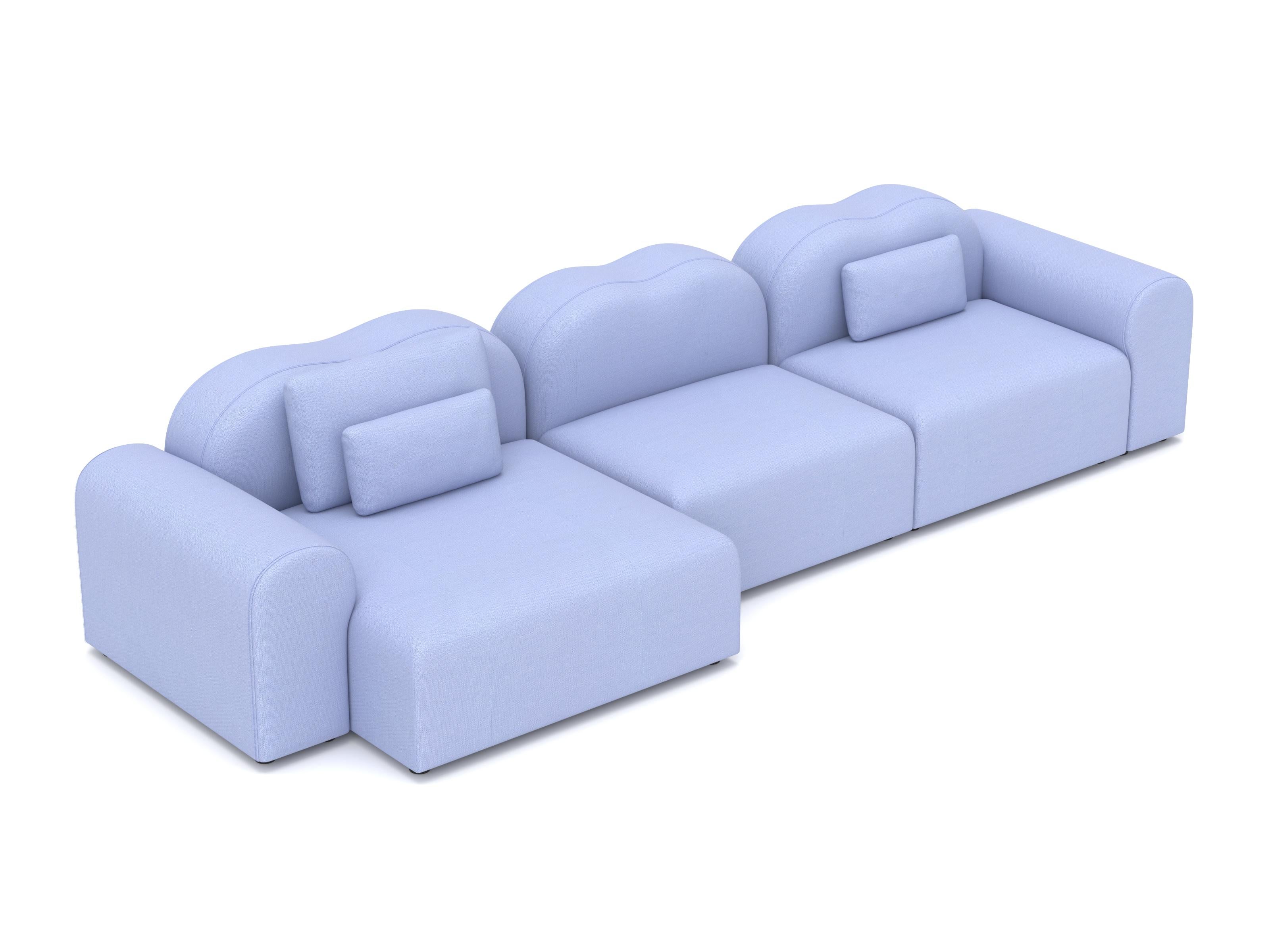 Form Modular Sofa, Setup 12, Planum Blue For Sale at 1stDibs