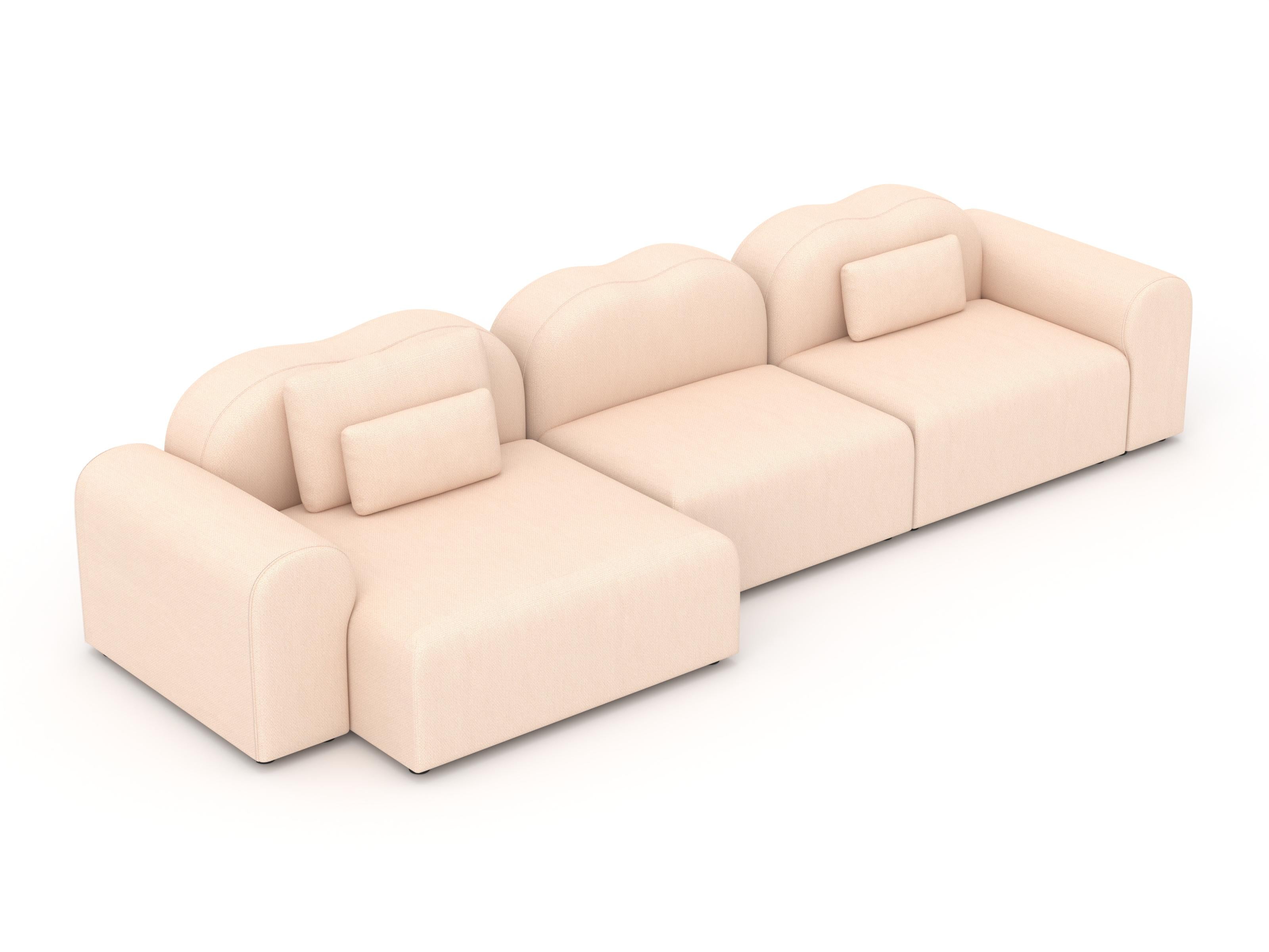 Moderno Divano modulare Form A, Setup 12, Planum Blush in vendita