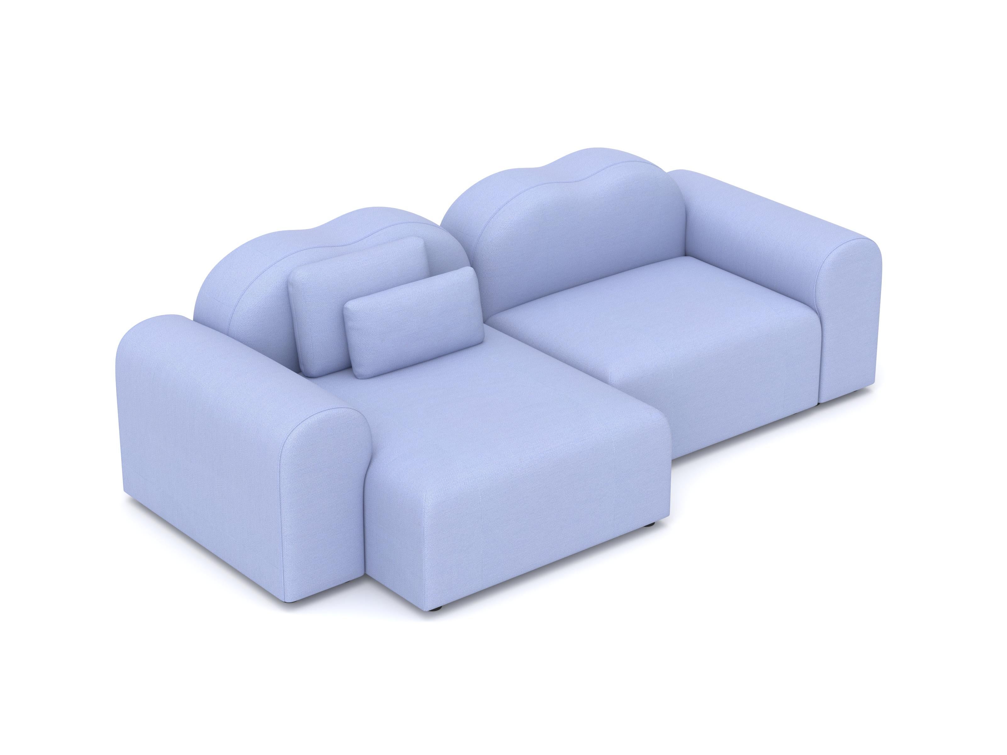 Form Modular Sofa, Setup 15, Planum Blau (Moderne) im Angebot