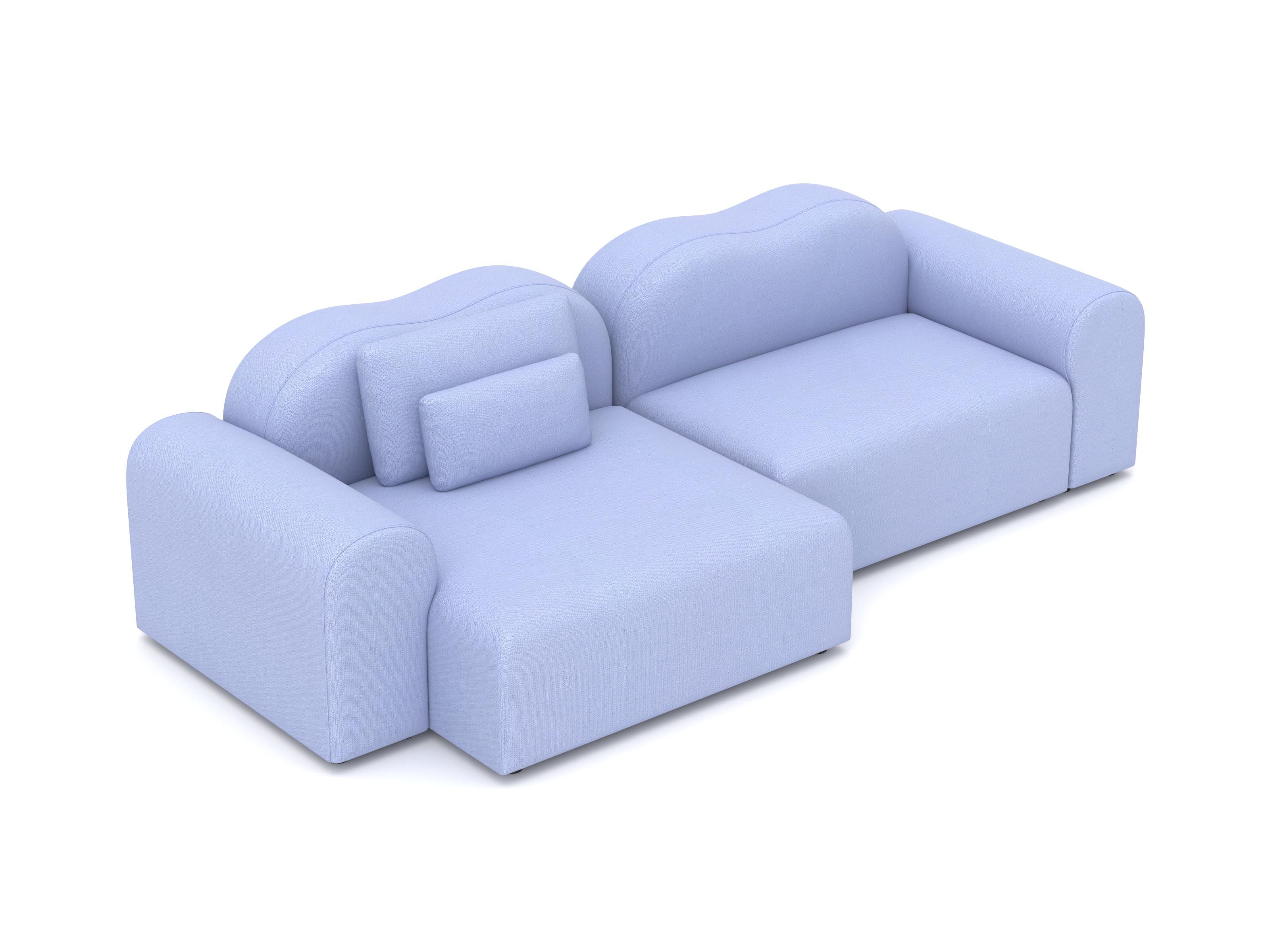 Form Modular Sofa, Setup 16, Planum Blau (Moderne) im Angebot