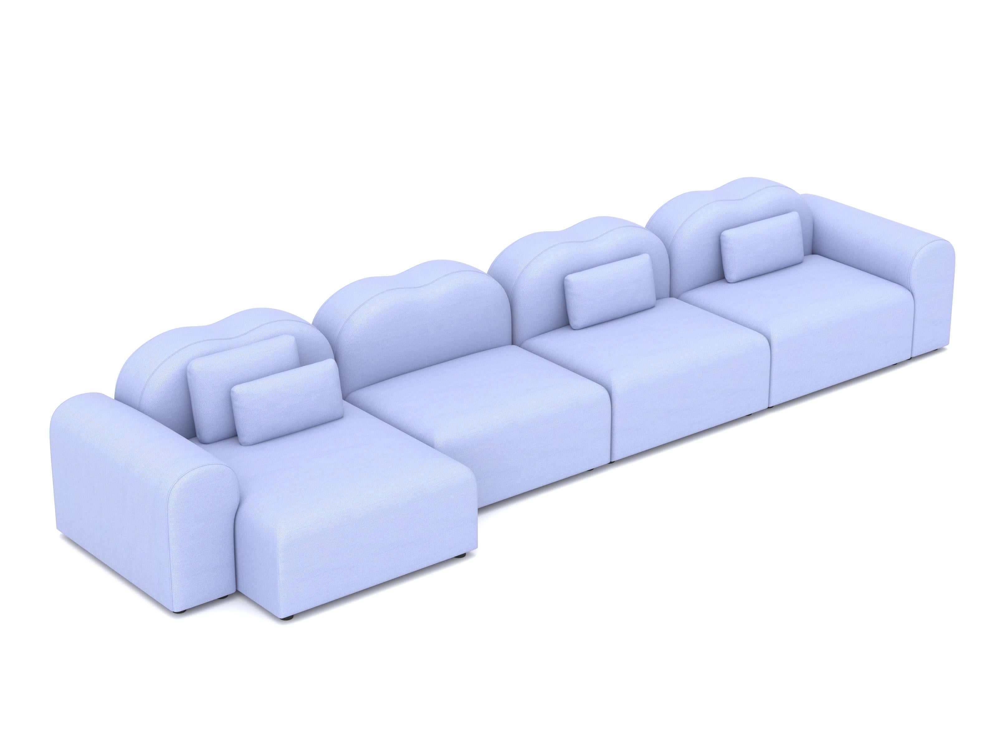 Form Modular Sofa, Setup 17, Planum Blau (Moderne) im Angebot