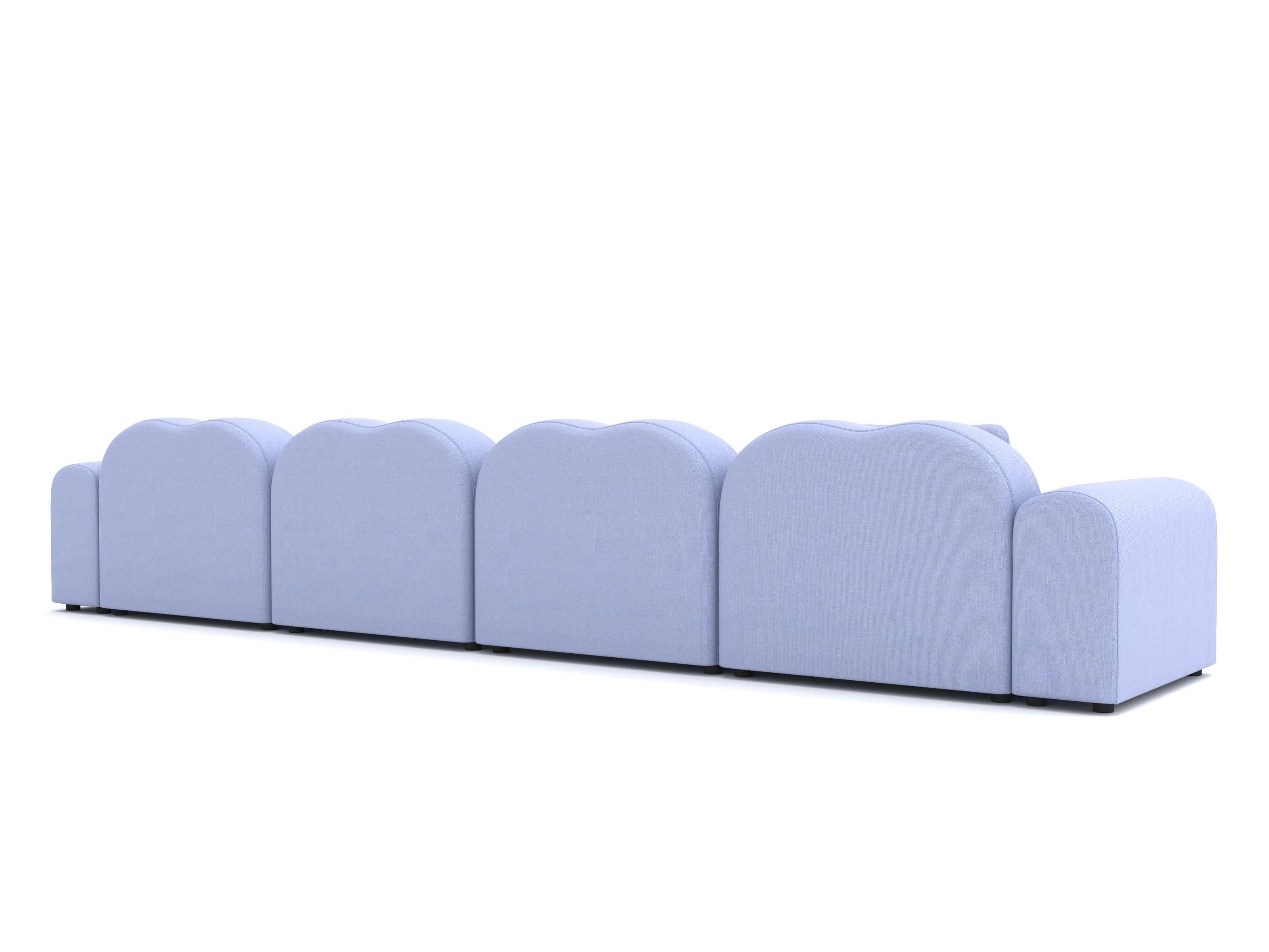 Form Modular Sofa, Setup 17, Planum Blau (Wolle) im Angebot
