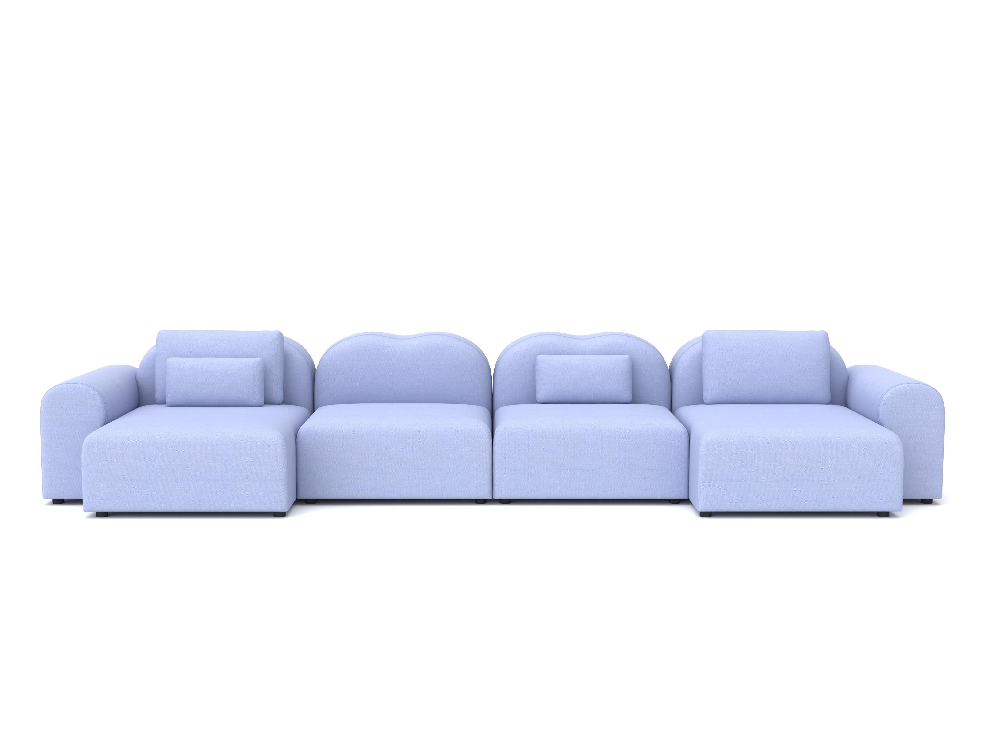 Form Modular Sofa von Formiing, Setup 18 (2x Center-F1C, 2x Armlehne Chaise Lounge-F1M,F1N)
Stoff: Planum 711

Modulares Sofa: Stellen Sie verschiedene Module für Ihre eigene Komposition zusammen. Erhältlich in einer breiten Palette von Stoffen und
