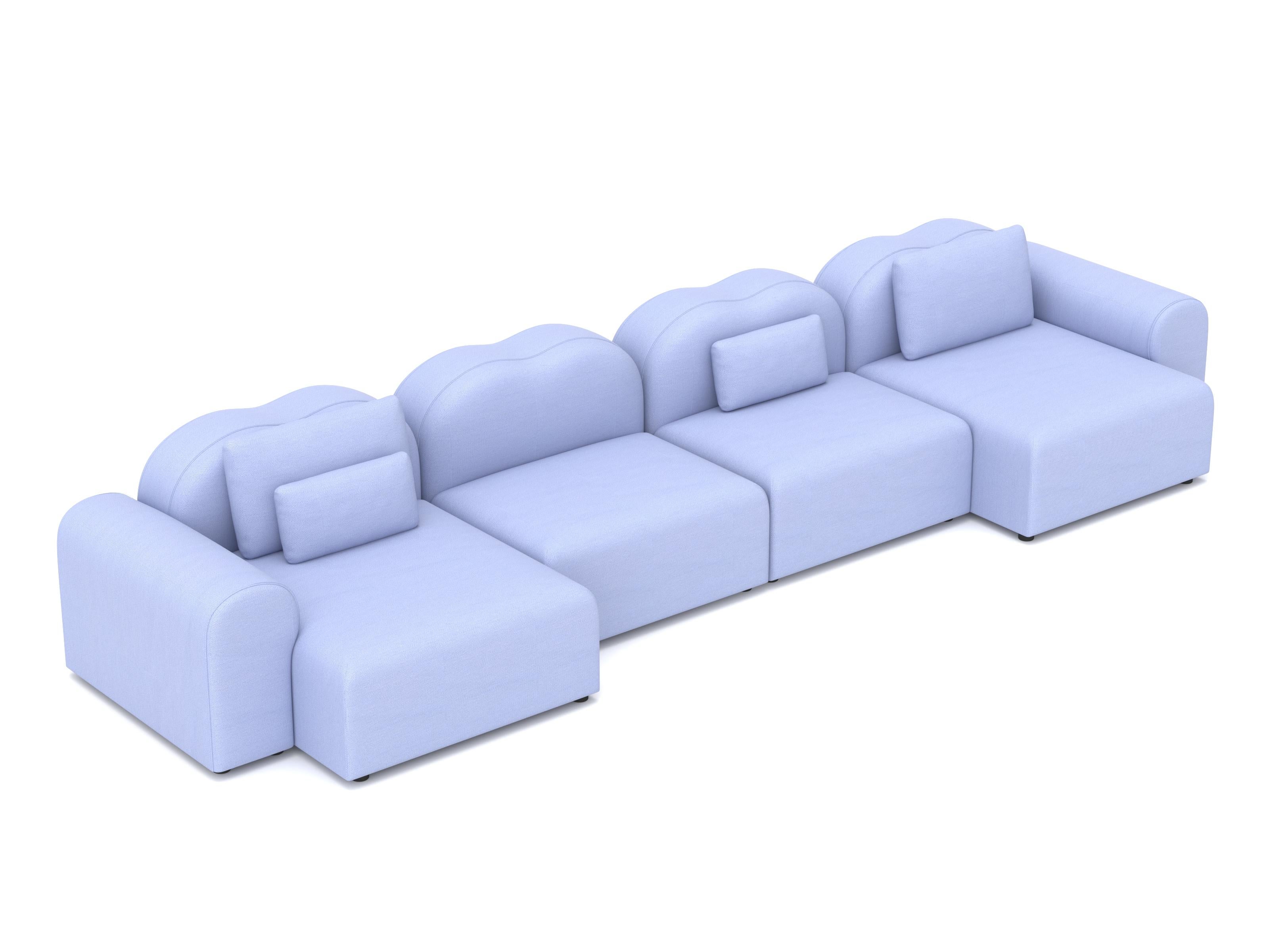 Form Modular Sofa, Setup 18, Planum Blau (Moderne) im Angebot