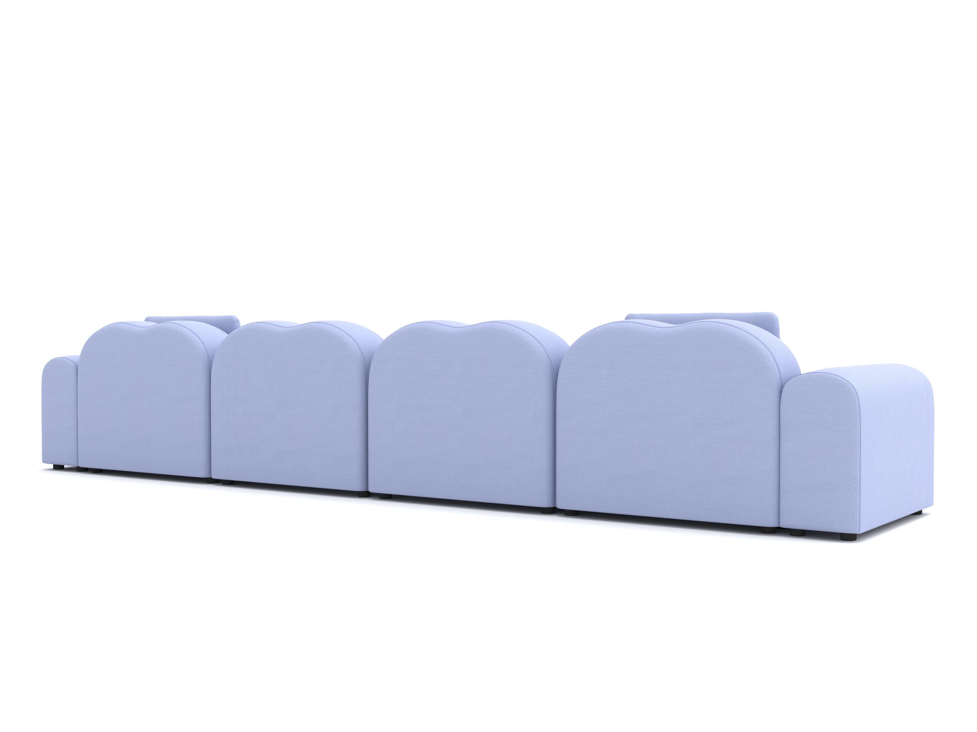 Form Modular Sofa, Setup 18, Planum Blau (Wolle) im Angebot