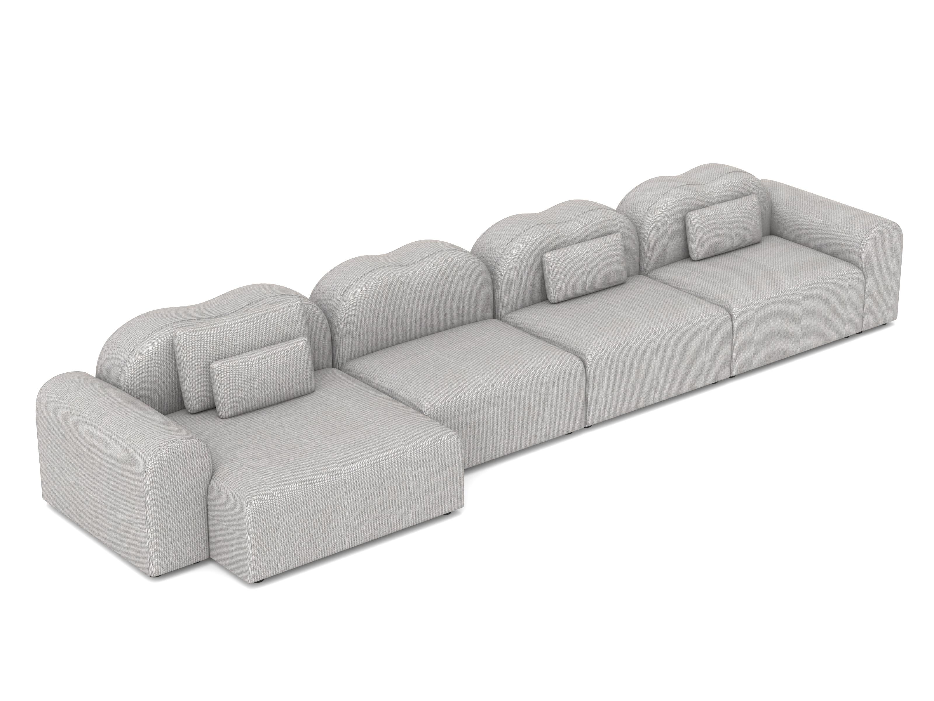 Sofá Modular Form, Setup 19, Gris Rewool Moderno en venta
