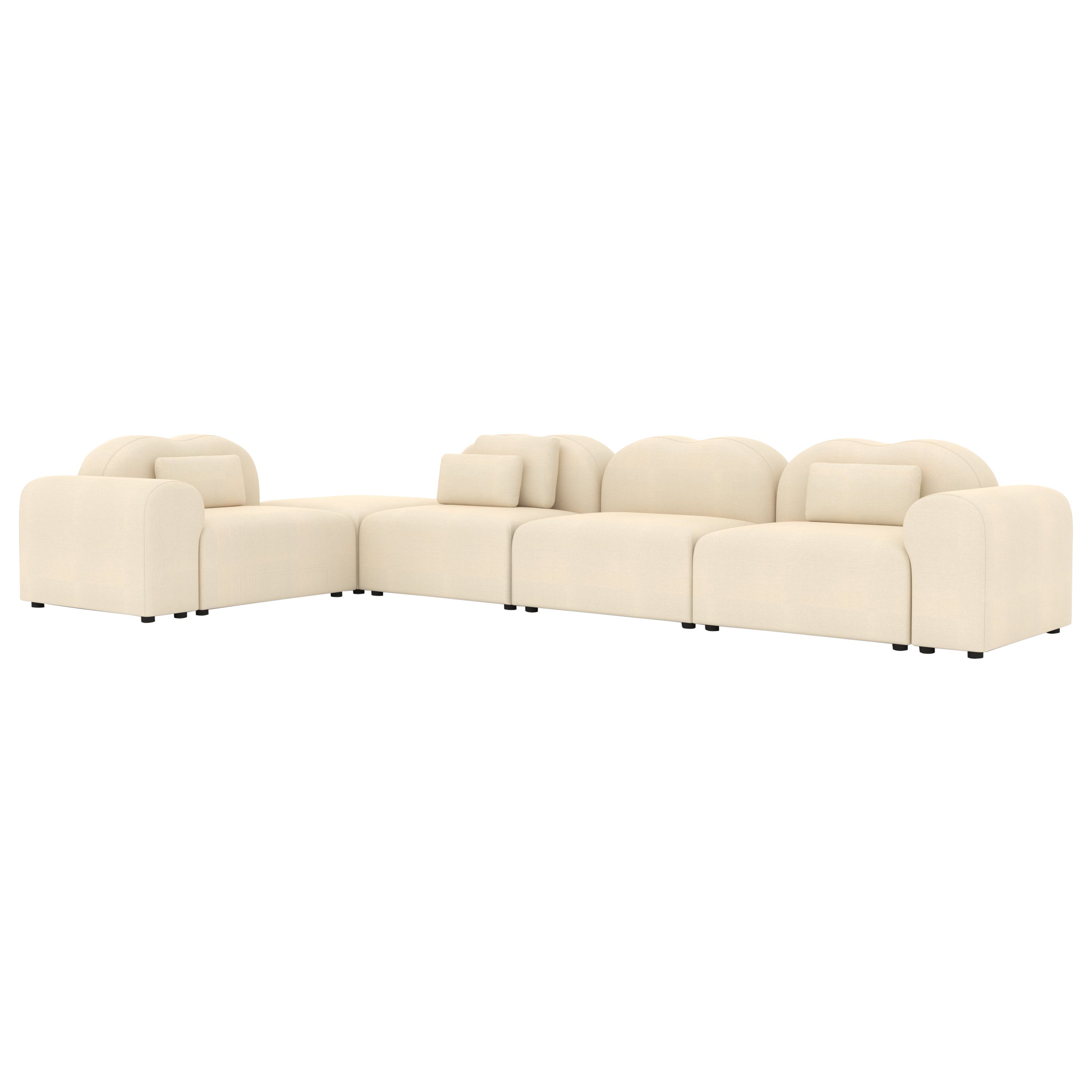 Form Modular Sofa, Setup 21, Hallingdal Ivory, Pet-friendly For Sale