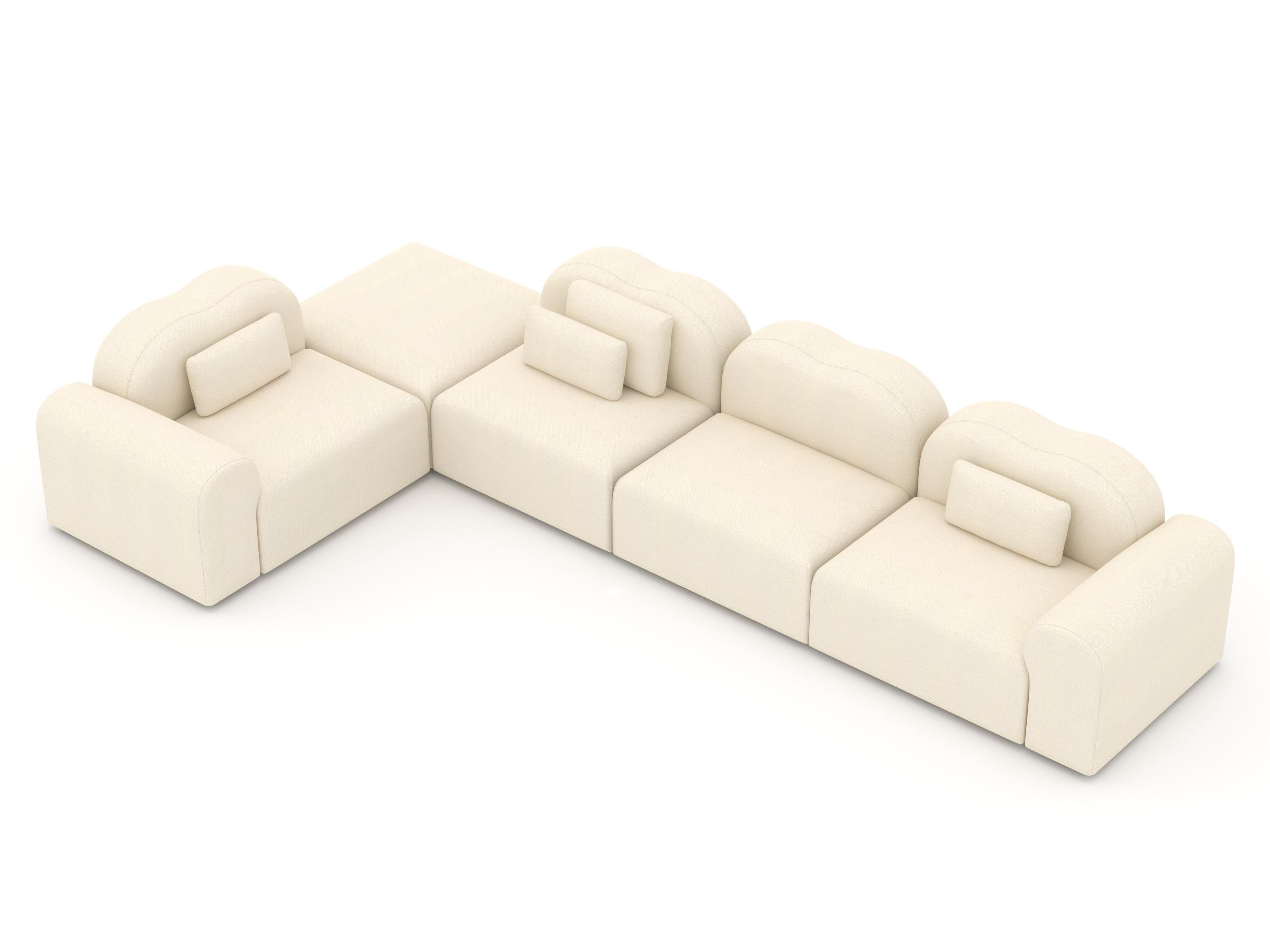 Form Modular Sofa, Setup 21, Vidar Creme (Moderne) im Angebot