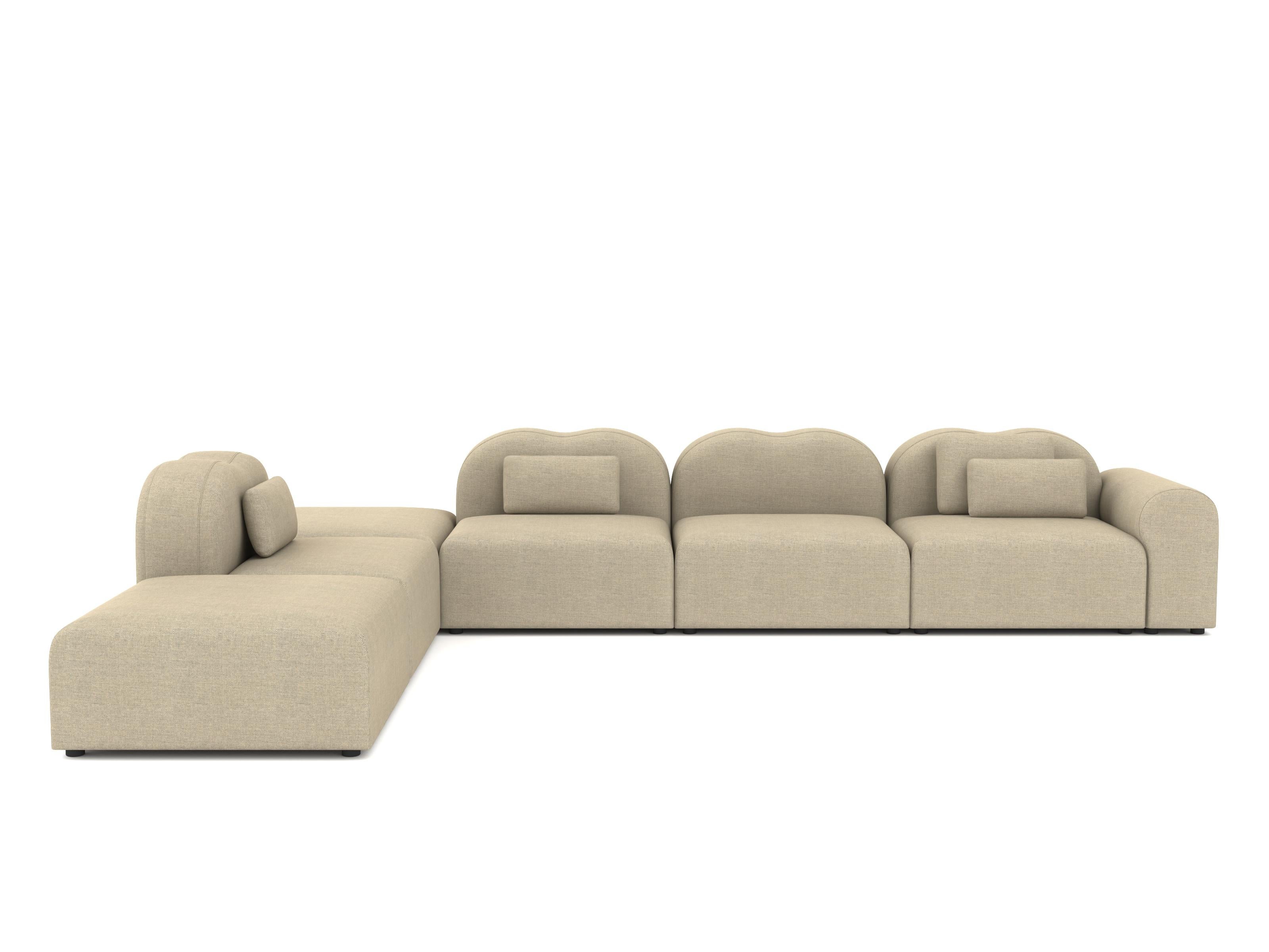 Form Modular Sofa von Formiing, Setup 23 (2x Ottoman-F1D, 3x Center-F1C, 1x Armlehne-F1B)
Stoff: Re-Wolle 218

Modulares Sofa: Stellen Sie verschiedene Module für Ihre eigene Komposition zusammen. Erhältlich in einer breiten Palette von Stoffen und