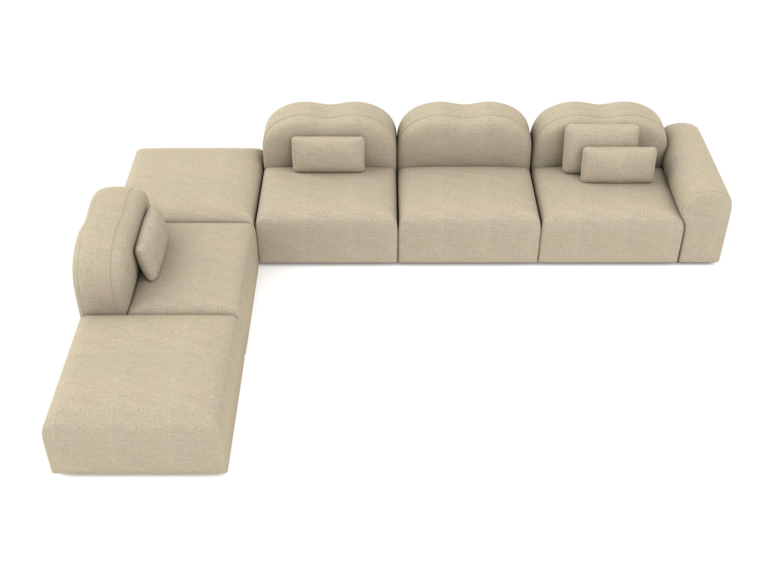 Form Modular Sofa, Setup 23, Rewool Beige im Zustand „Neu“ im Angebot in Brooklyn, NY