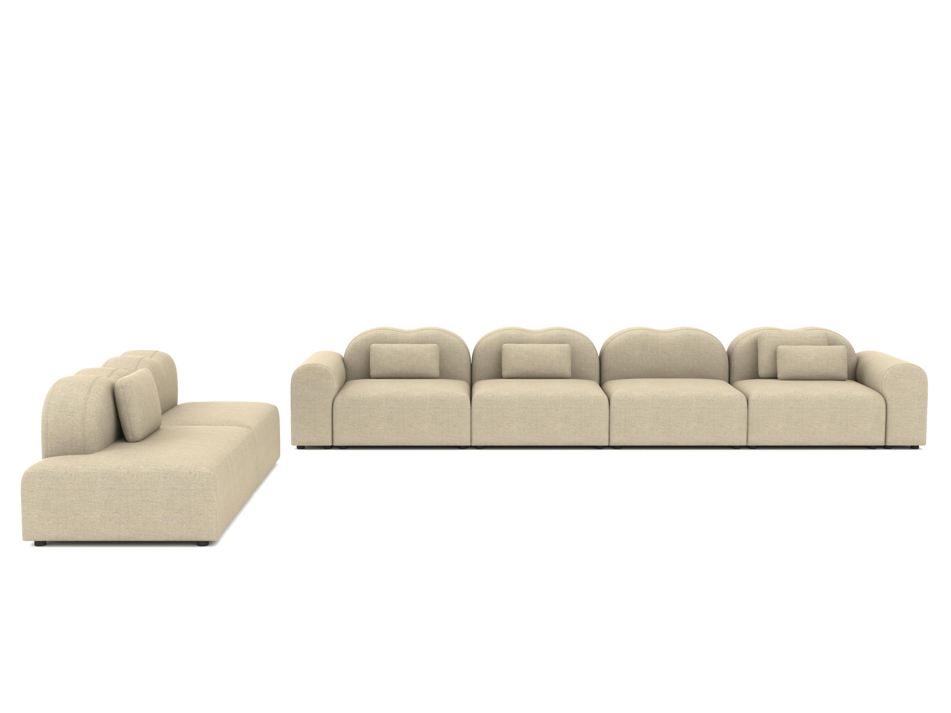 Form Modular Sofa von Formiing, Setup 25 (1x Large Open-Ended-F1V, 3x Center-F1C, 2x Armrest-F1A, F1B)
Stoff: Re-Wolle 218

Modulares Sofa: Stellen Sie verschiedene Module für Ihre eigene Komposition zusammen. Erhältlich in einer breiten Palette von