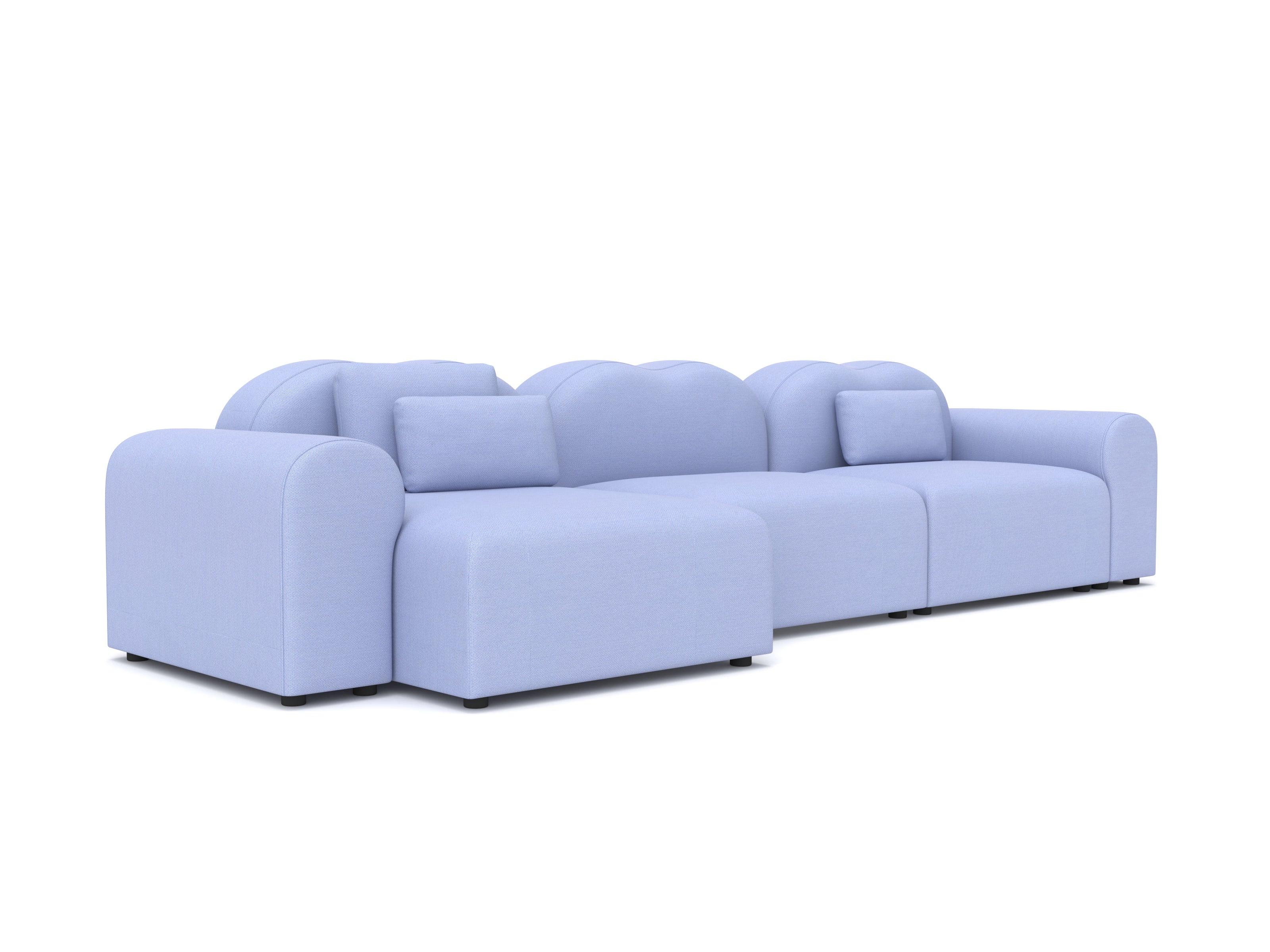 Form Modular Sofa, Setup 9, Planum Blue, Customizable For Sale