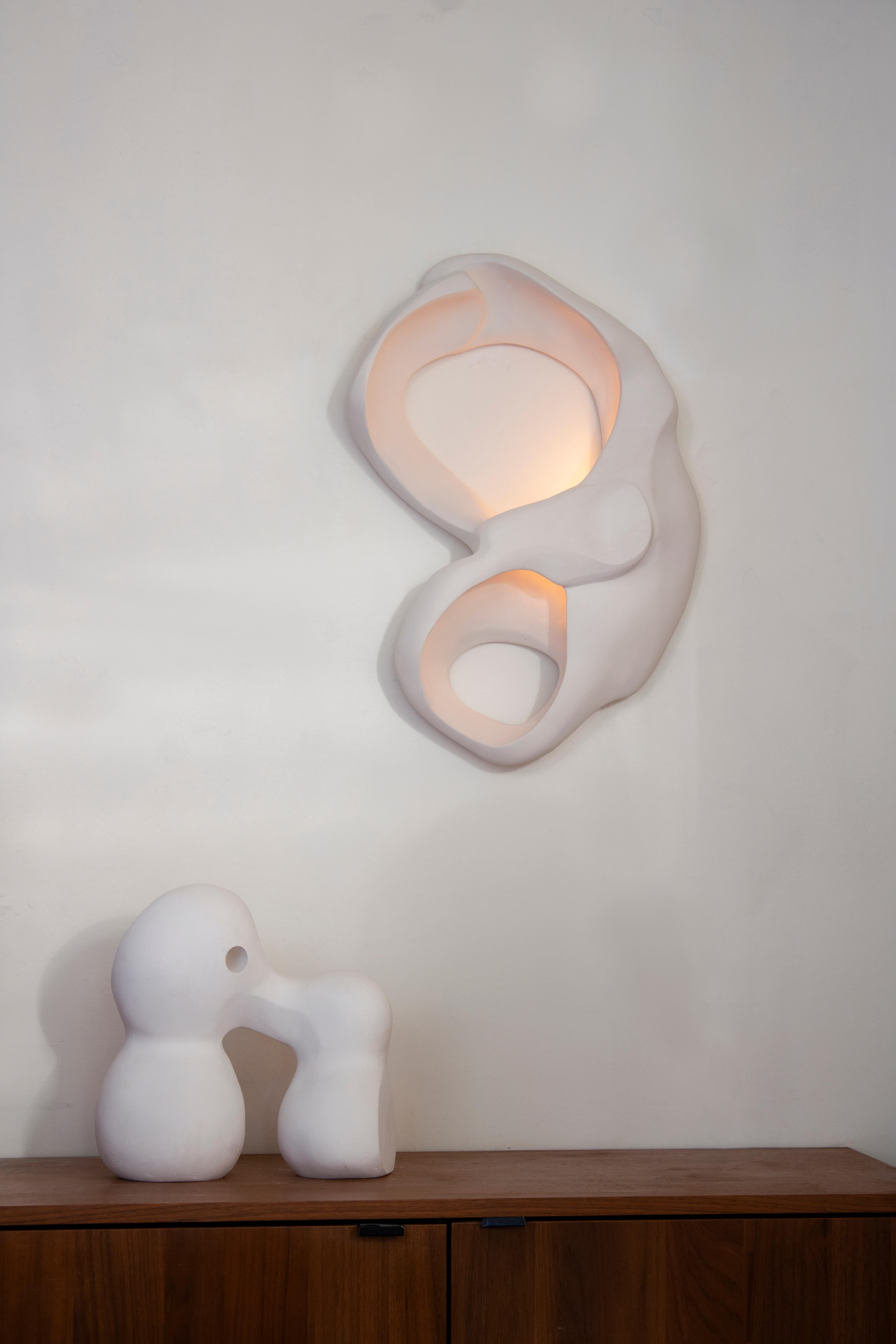 Organic Modern Contemporary Ceramic Wall Sconce Handmade Sculptural Light 