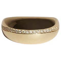 Form Ring II in Recycled 14K Yellow Gold & Pavé Diamonds by J. Hannah