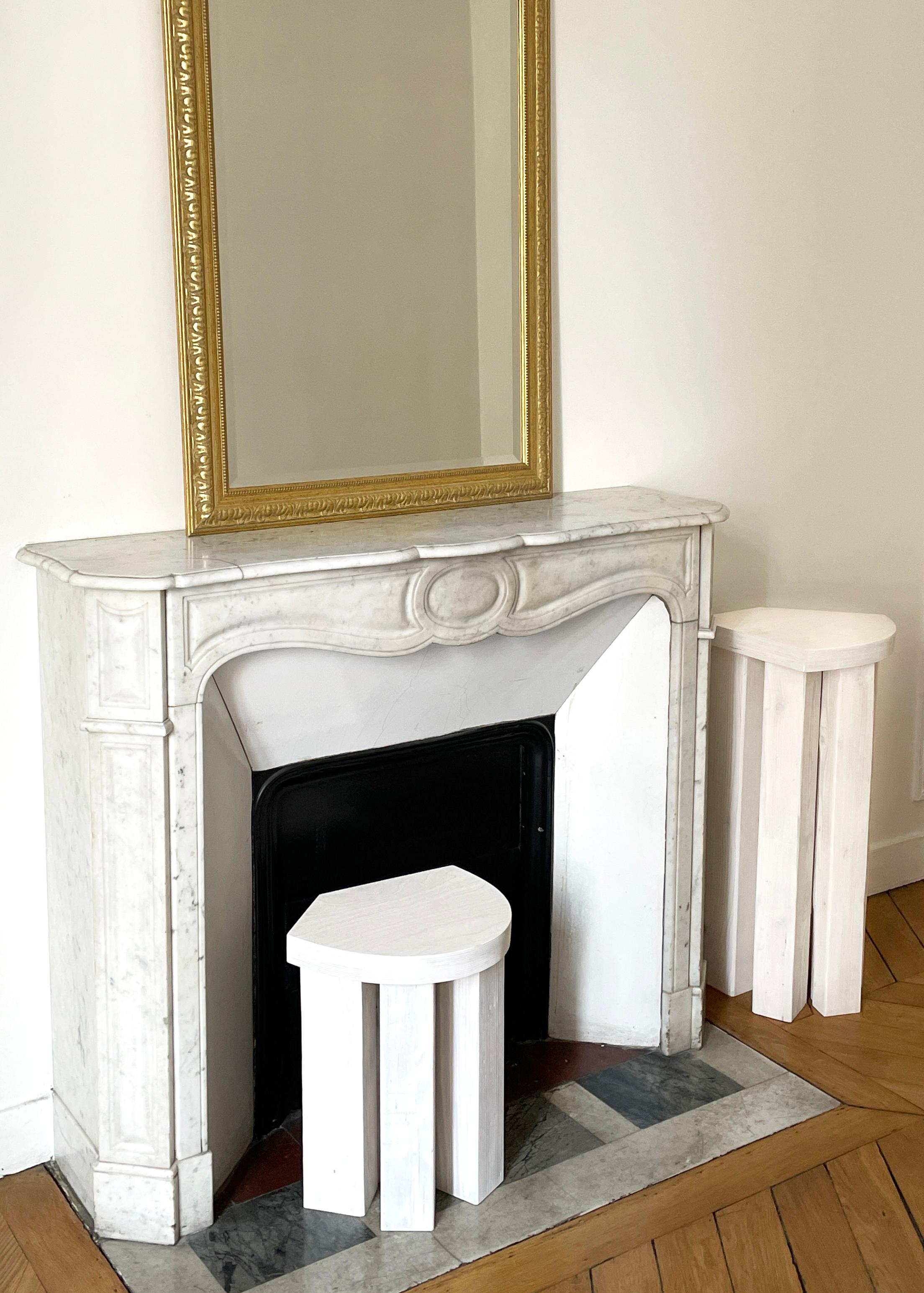 Form White Wood Stool Side Table by Goons In New Condition For Sale In Paris, FR