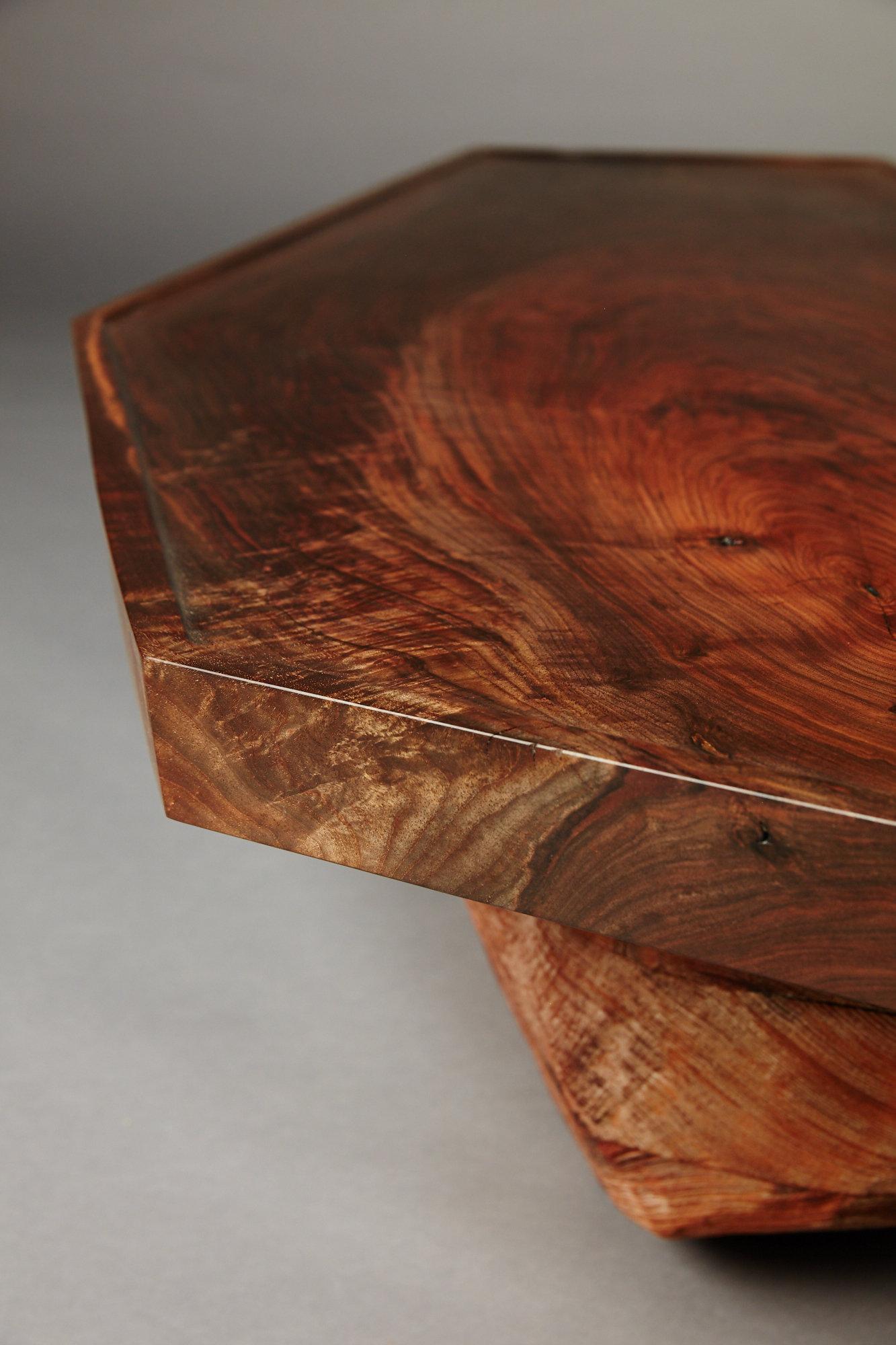 Organic Modern Form Table 001 in Oregon Black Walnut and Old Growth Redwood For Sale