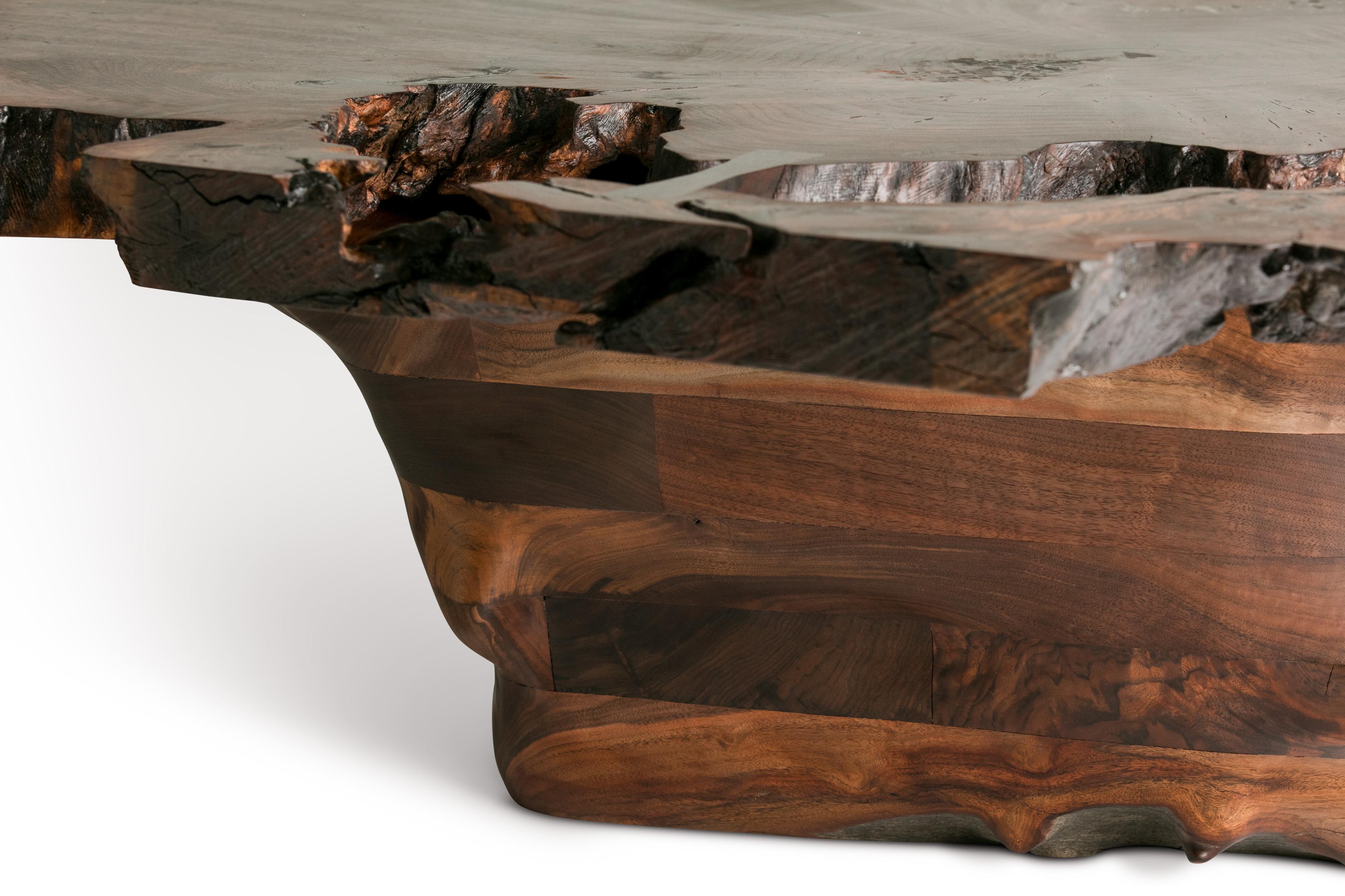 Form Table 004 in Claro Walnut with Gabon Ebony Details In New Condition For Sale In San Diego, CA