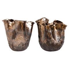 Forma Black Lava texture Vessels Rounded- Two Available