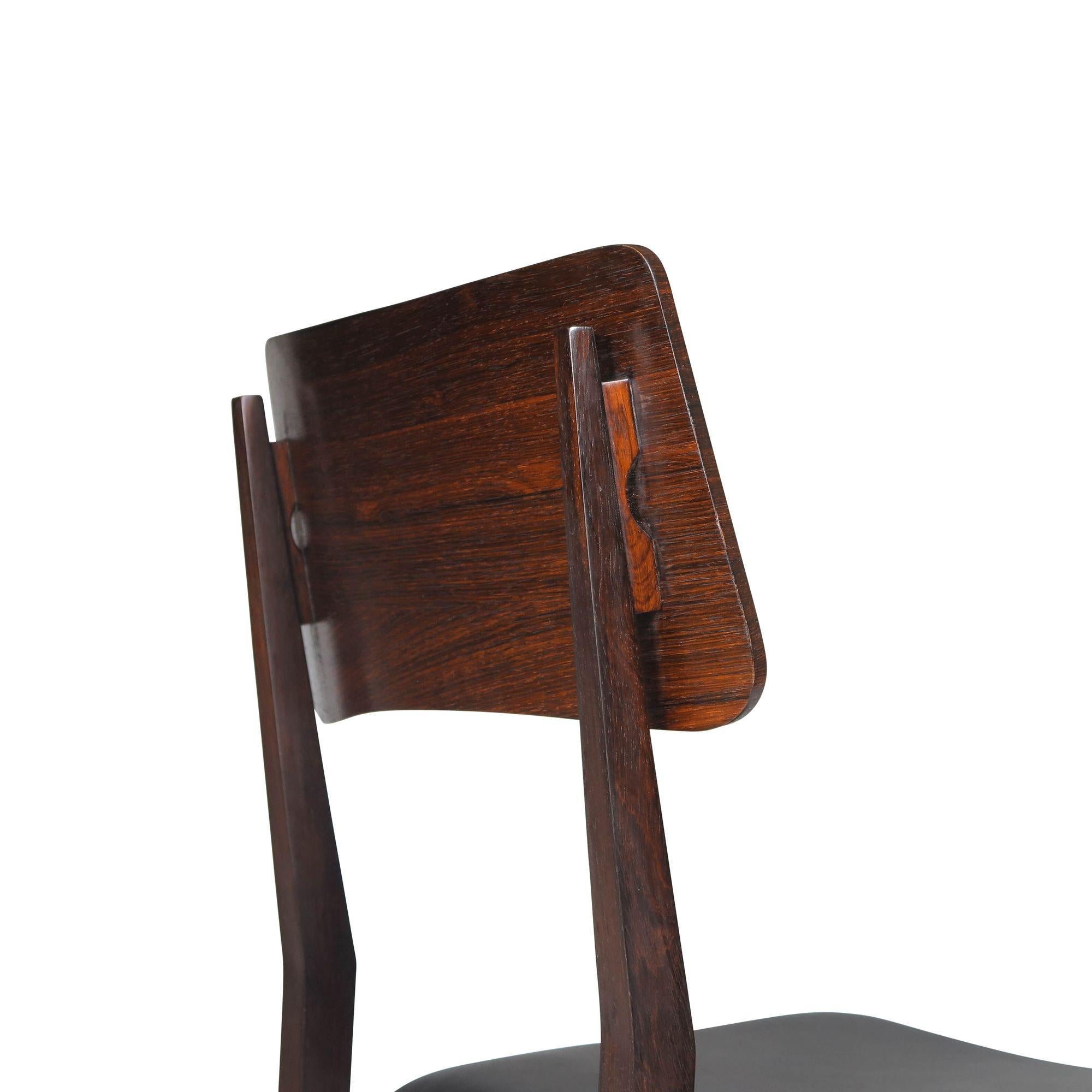 Oiled Forma Brazil Rosewood Dining Chairs For Sale
