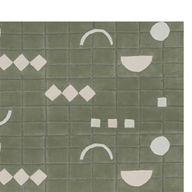 Tufted Pattern Rug using New Zealand Wool. Pattern Designed by New York Based Diego Olivero Studio. 

Vacum and Spot Clean Only 
Hand tufted using New Zealand Wool 
Design by Diego Olivero Studio 
Handcrafted in India 
Custom size available upon