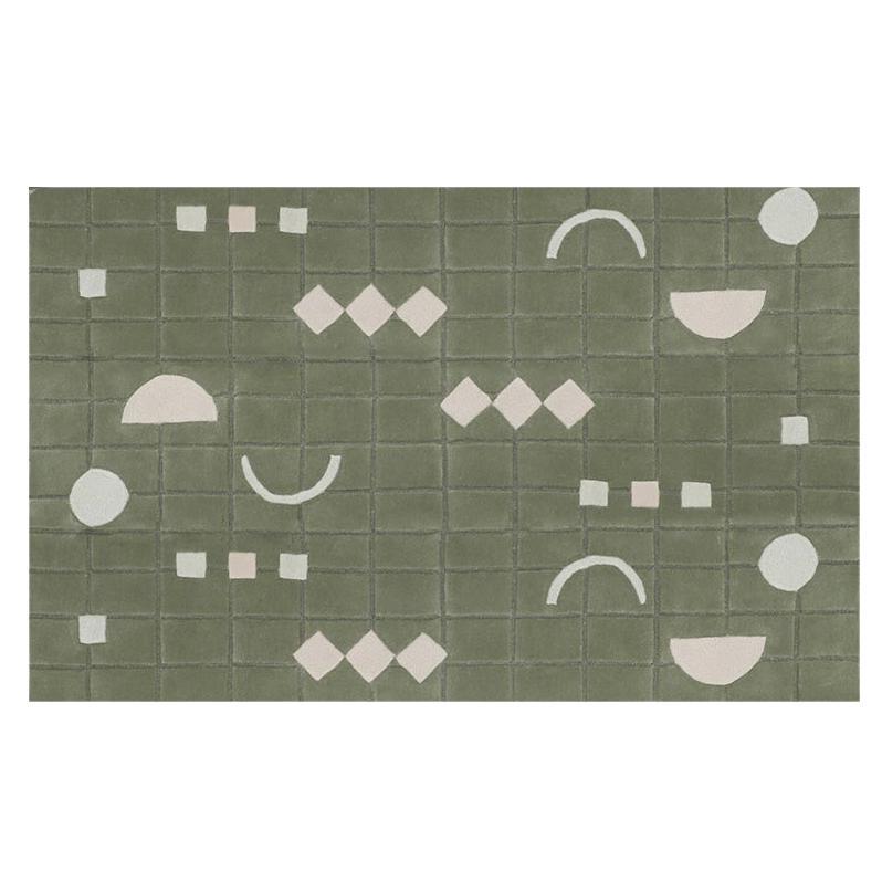 Forma Grid Mint Area Rug by Diego Olivero Studio  For Sale