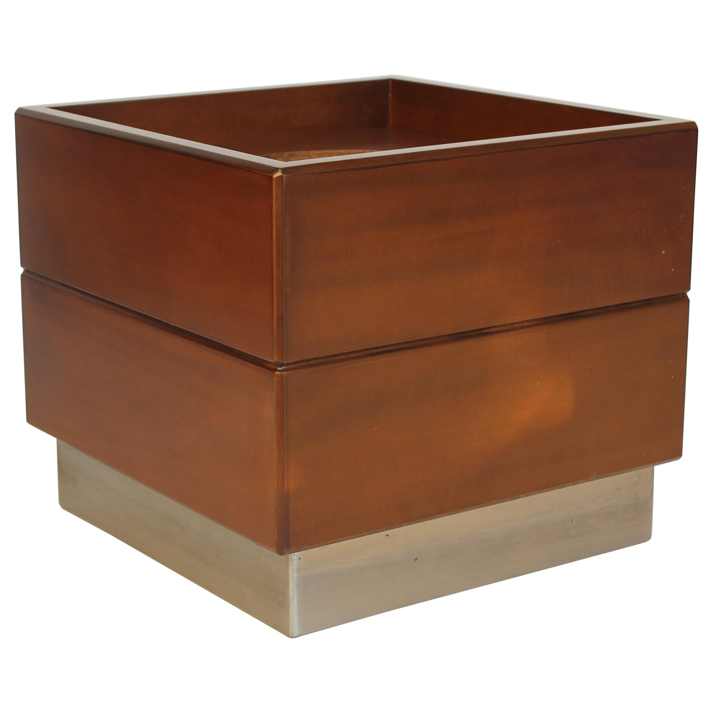 Forma Nova 1978 Rosewood and Metal Planter