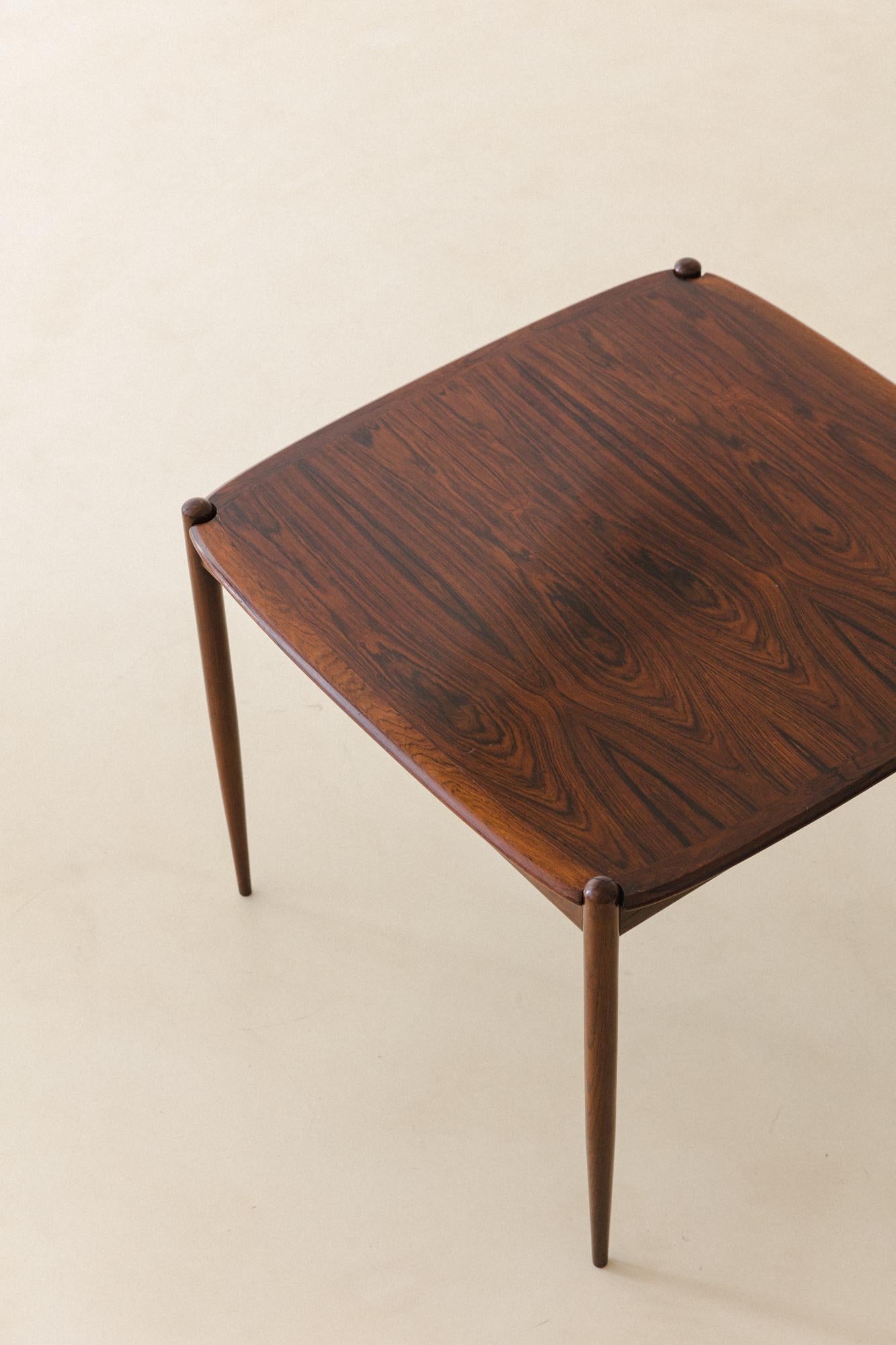 Turned Forma S.A. Game Table in Rosewood by Carlo Hauner and Martin Eisler, c. 1955 For Sale
