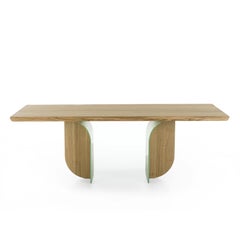 Mesa de comedor Forma de madera maciza, diseñada por Carlesi Tonelli, fabricada en Italia