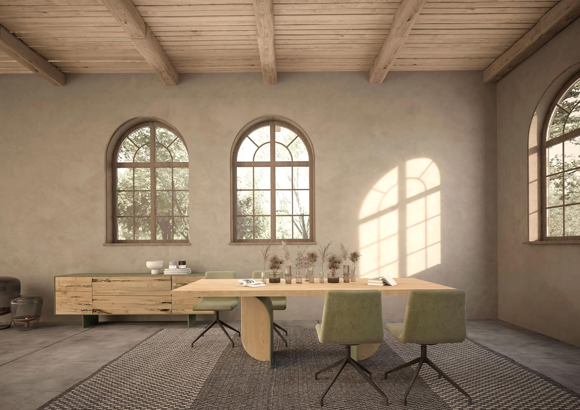 Forma Solid Wood Dining Table, Designed by Carlesi Tonelli, Made in Italy  For Sale 1