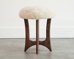 FORMA Stool in Special Walnut and Shearling by Stamford Modern