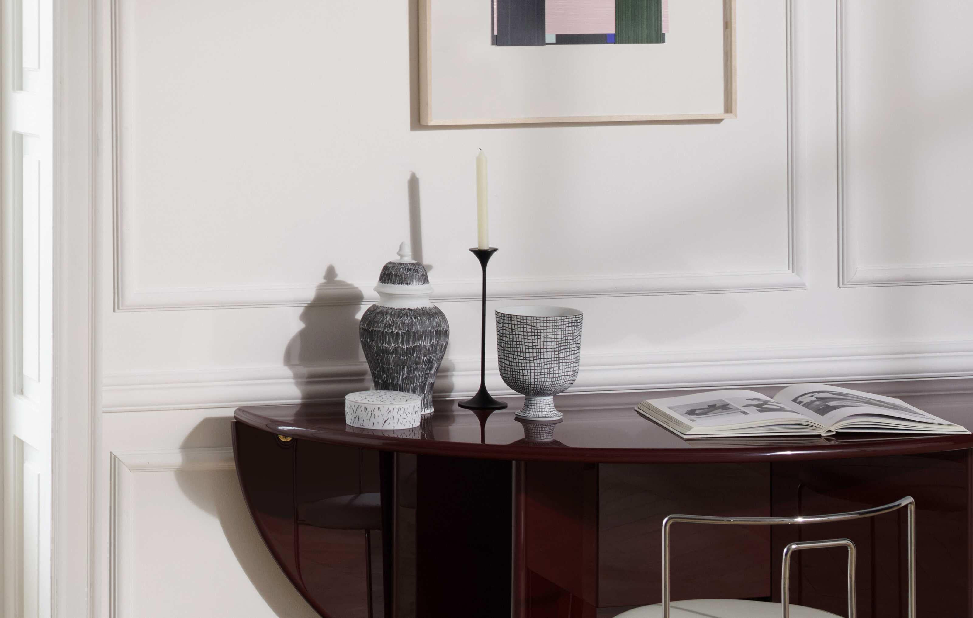 Formafantasma Post Scriptum Cachepot Reticolo Nero Piccolo Vase For Cassina For Sale 2