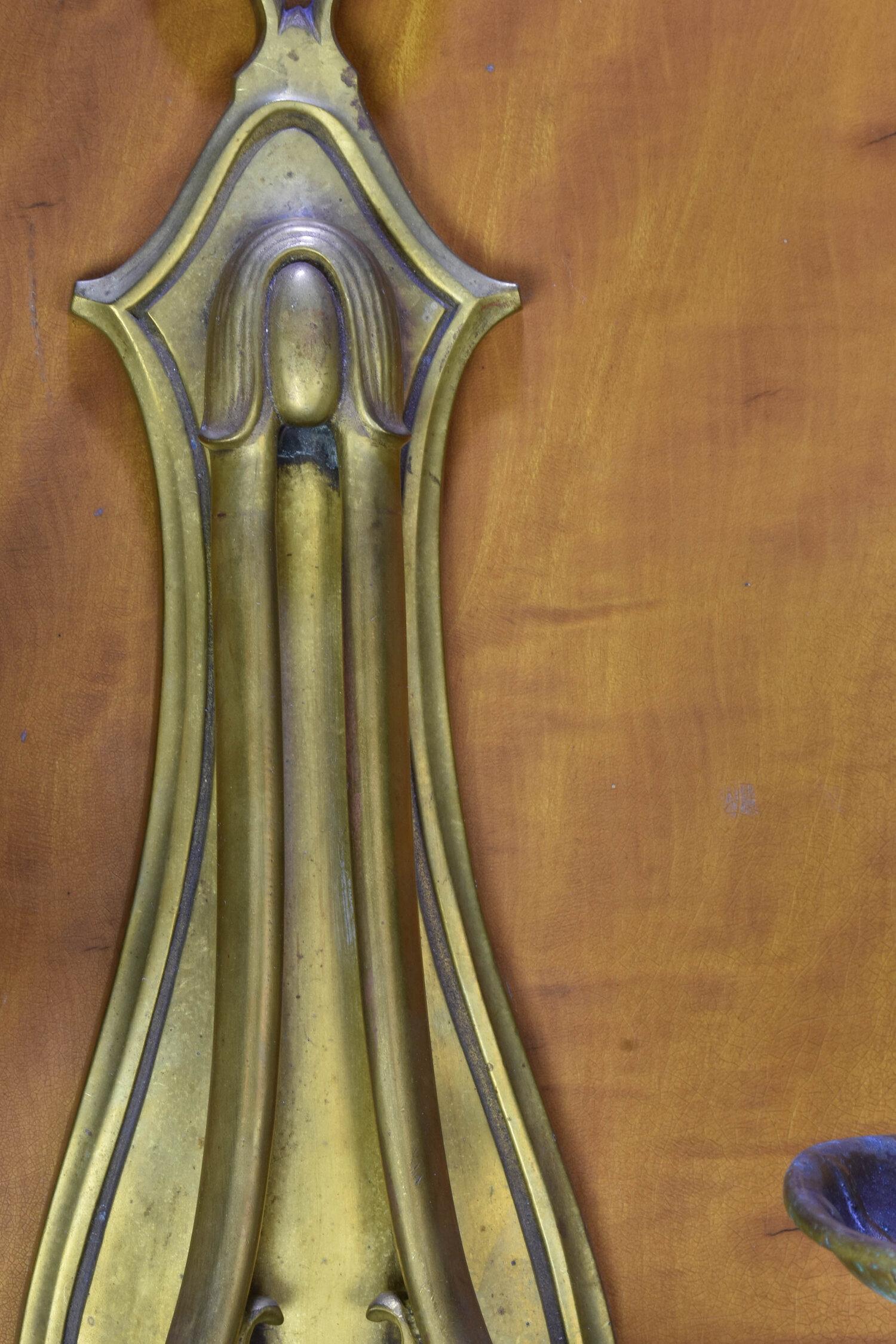 Formal 2 Candle Sconce by Bradley & Hubbard In Good Condition For Sale In Minneapolis, MN