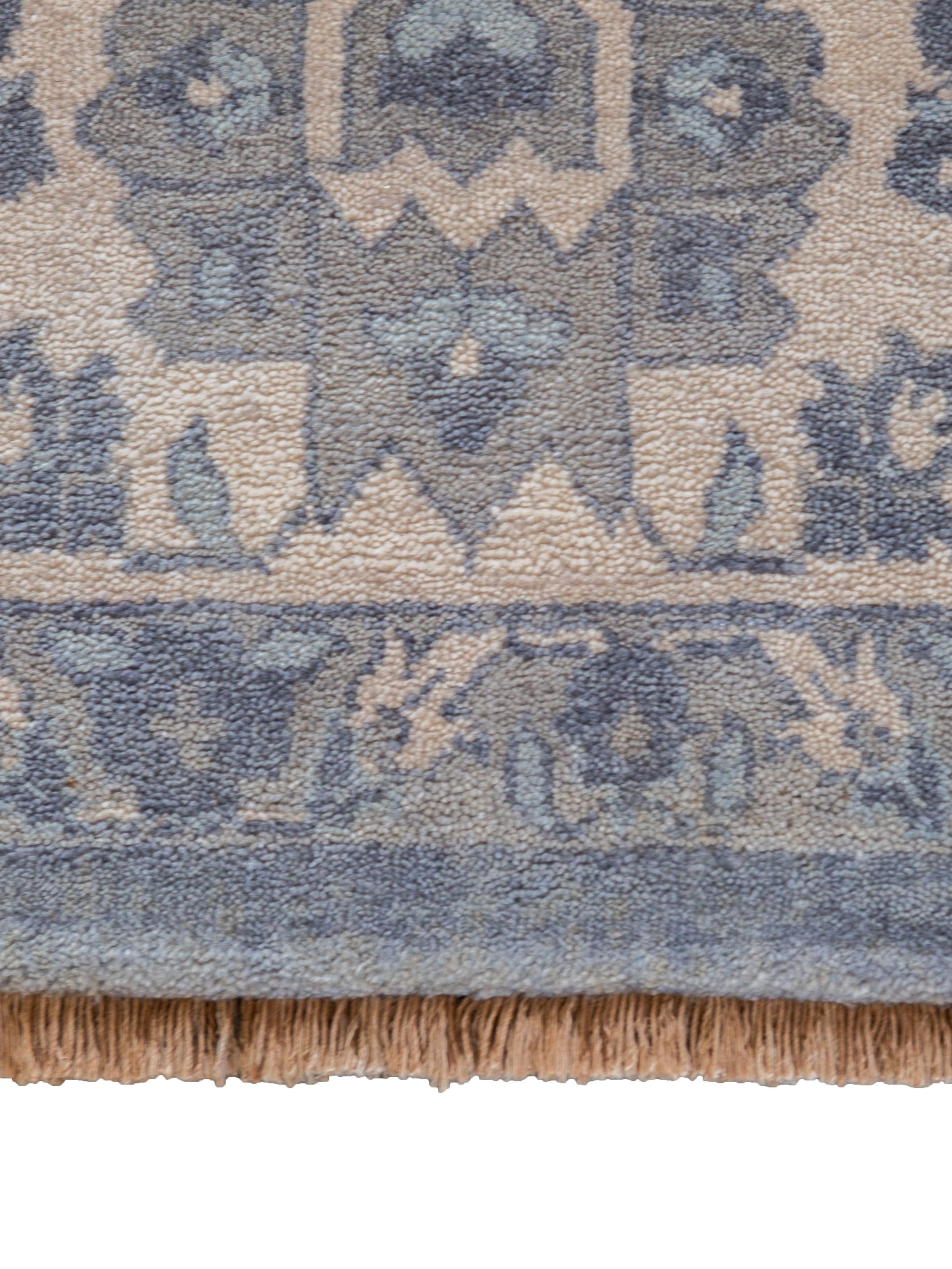 Contemporary Formal and Transitional Grey Hand-Knotted Wool Persian Carpet, 9' x 12' For Sale