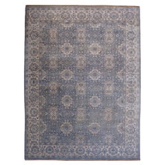 Formal and Transitional Grey Hand-Knotted Persian Carpet, 9' x 12'