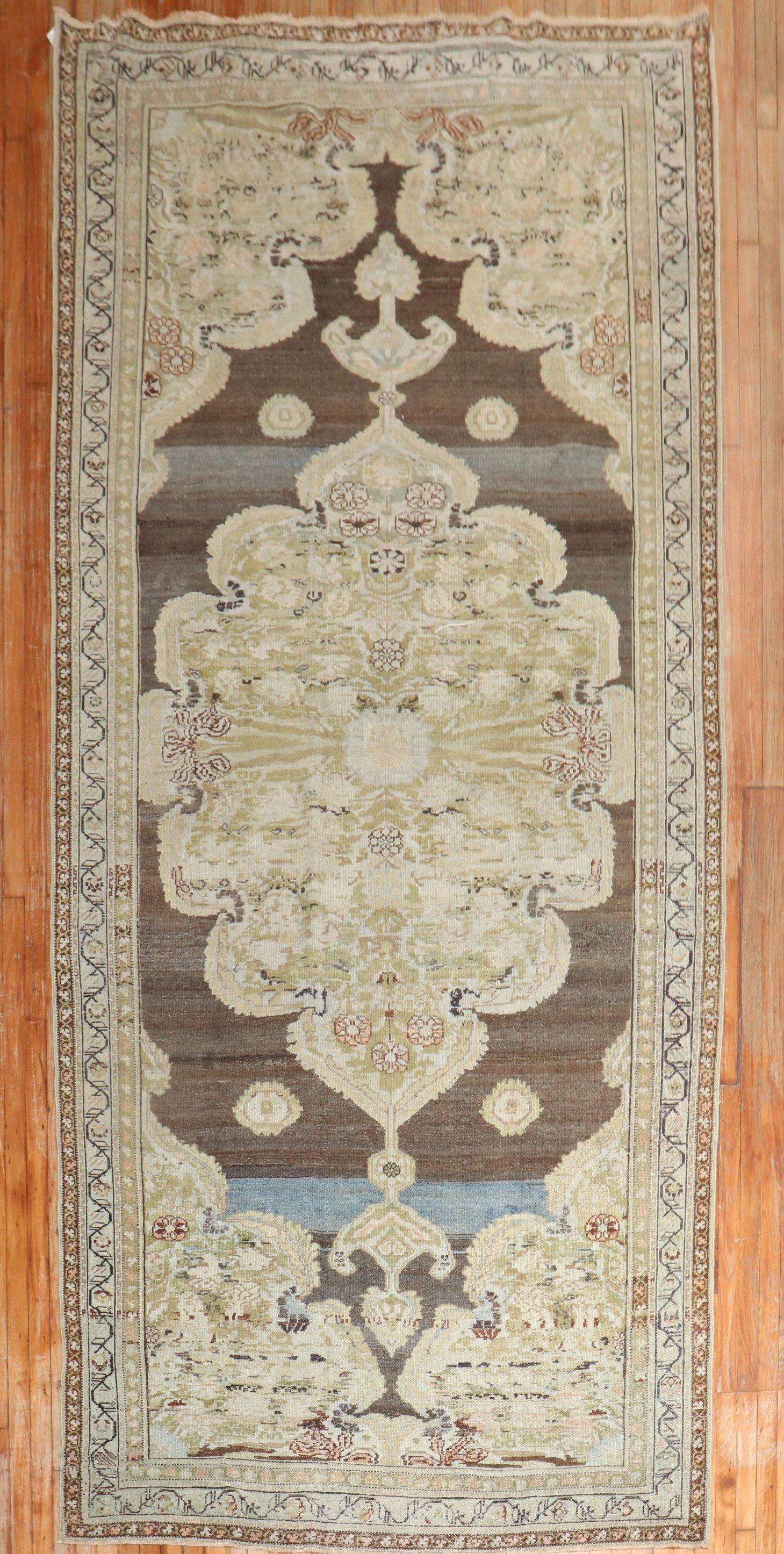 An early 20th-century tribal highly decorative Formal looking Persian Malayer gallery-size runner 

Measures: 5'10
