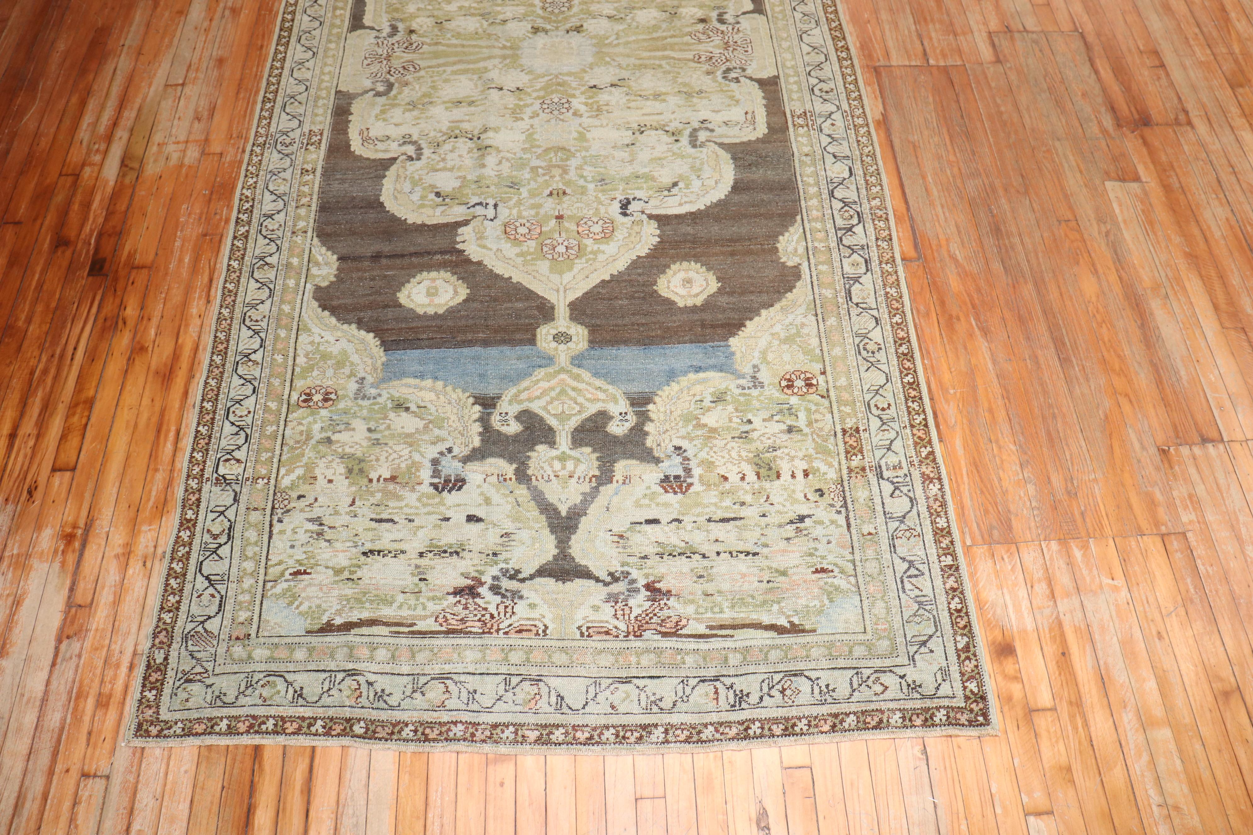 Bakshaish Formal Antique Persian Malayer Gallery Runner For Sale