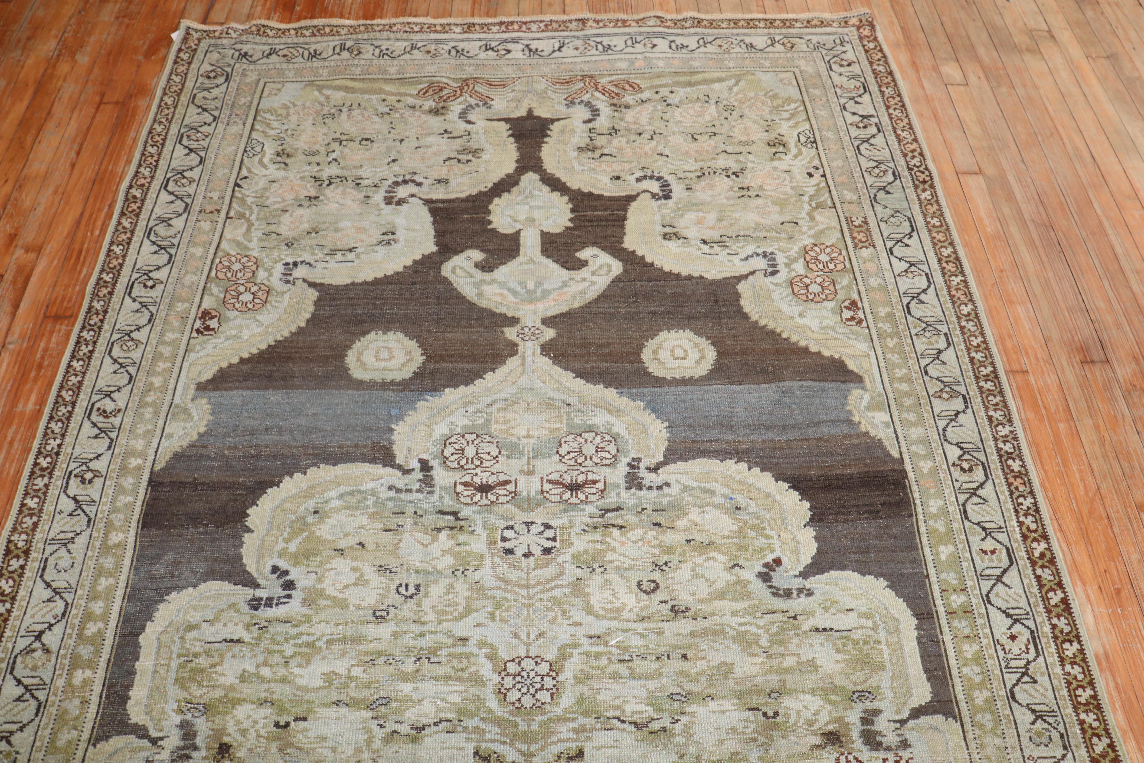 Wool Formal Antique Persian Malayer Gallery Runner For Sale