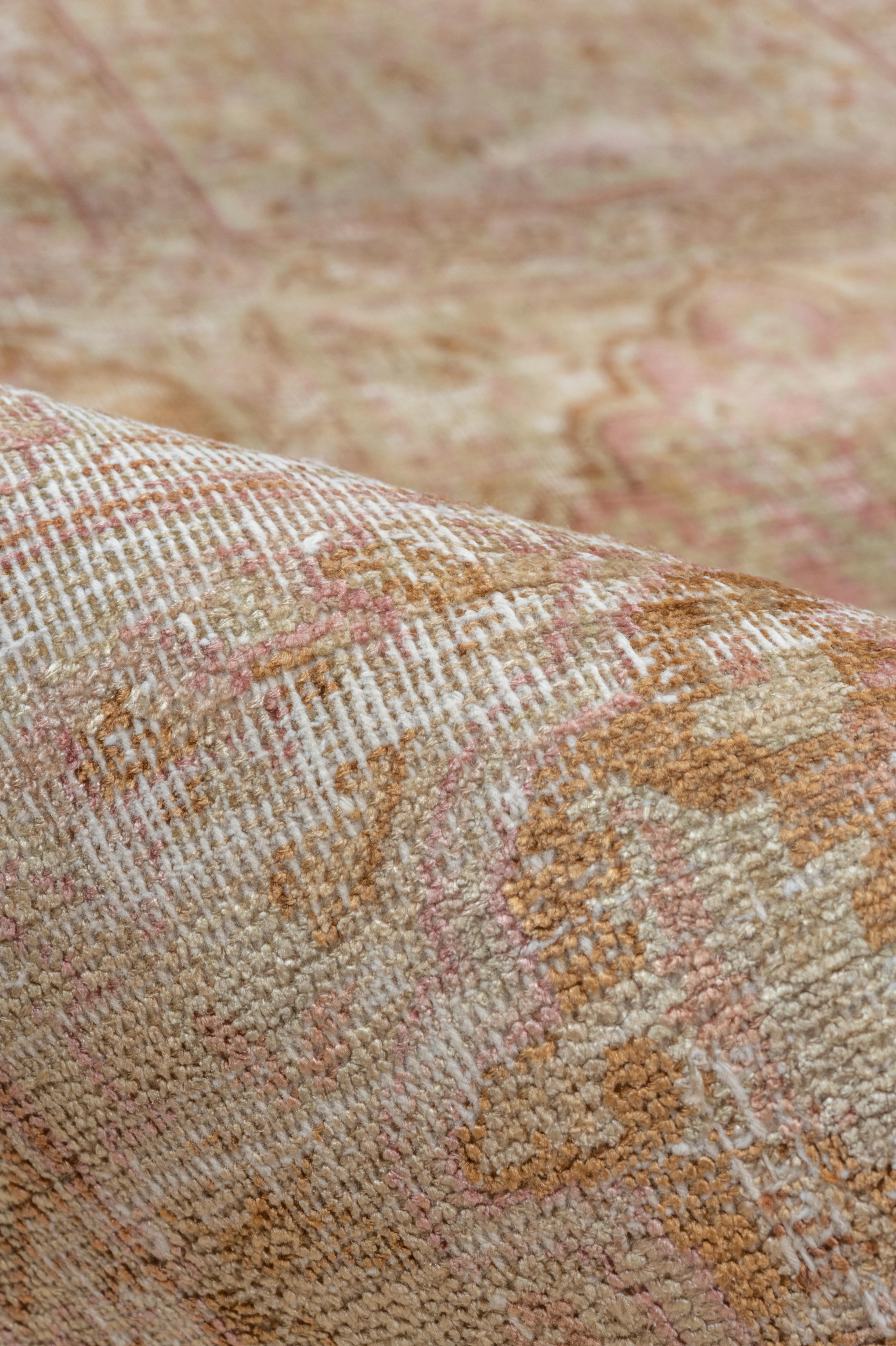 Tribal Formal Antique Turkish Kaisary Rug with Pink Accents, Circa 1930s For Sale
