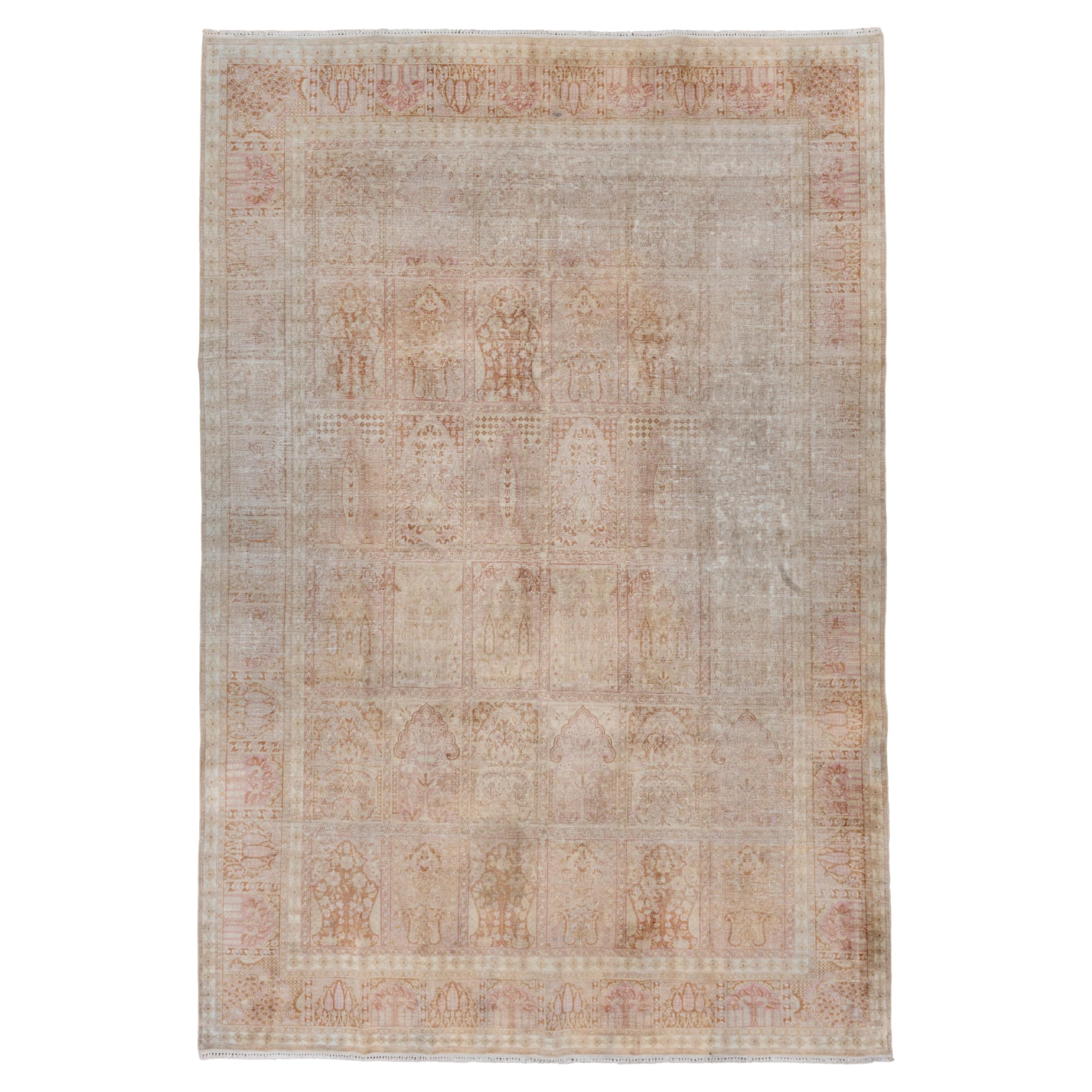 Formal Antique Turkish Kaisary Rug with Pink Accents, Circa 1930s