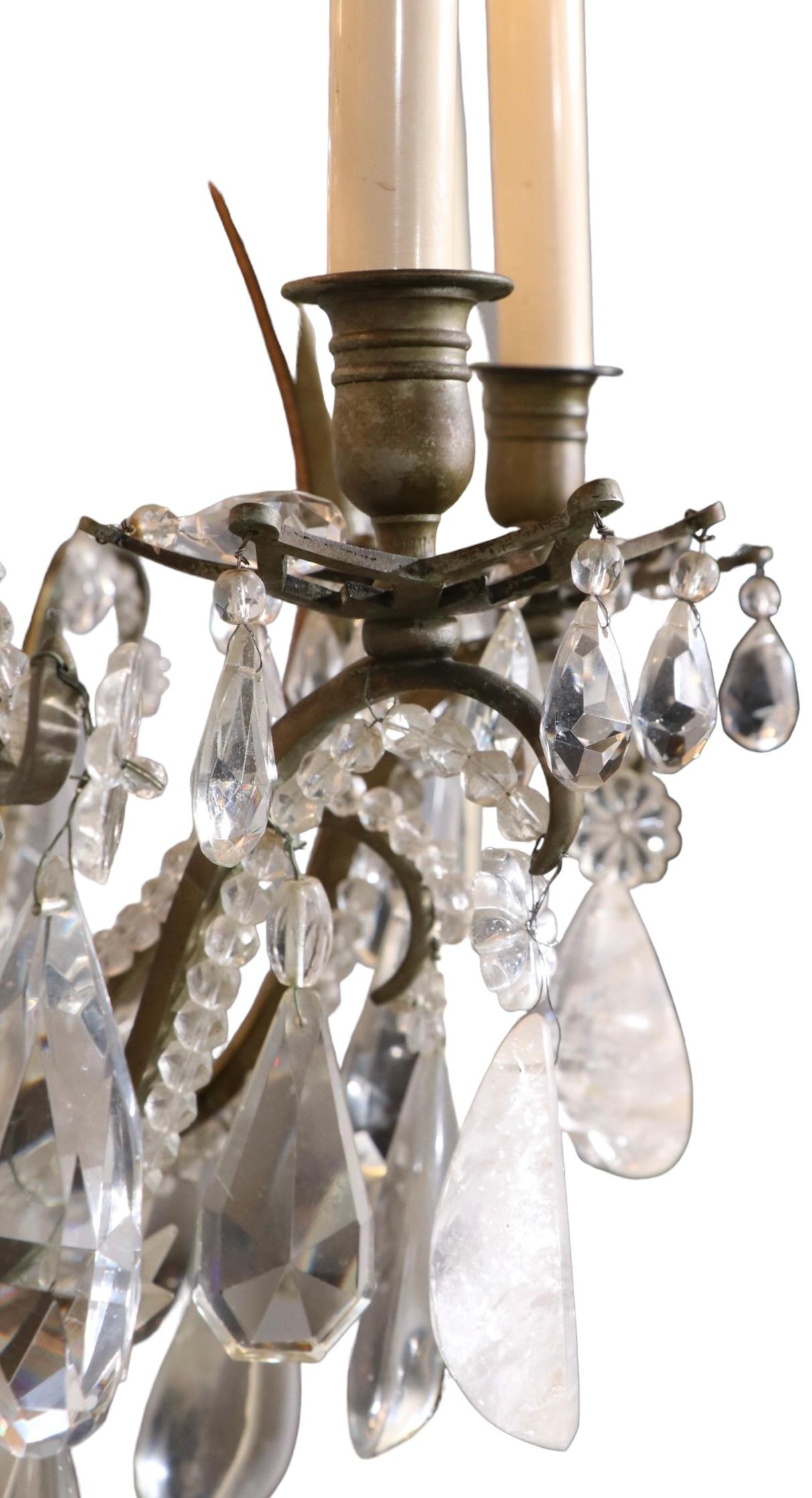 Formal Chandelier with Rock Crystal Drops by Charles J. Winston For Sale 4