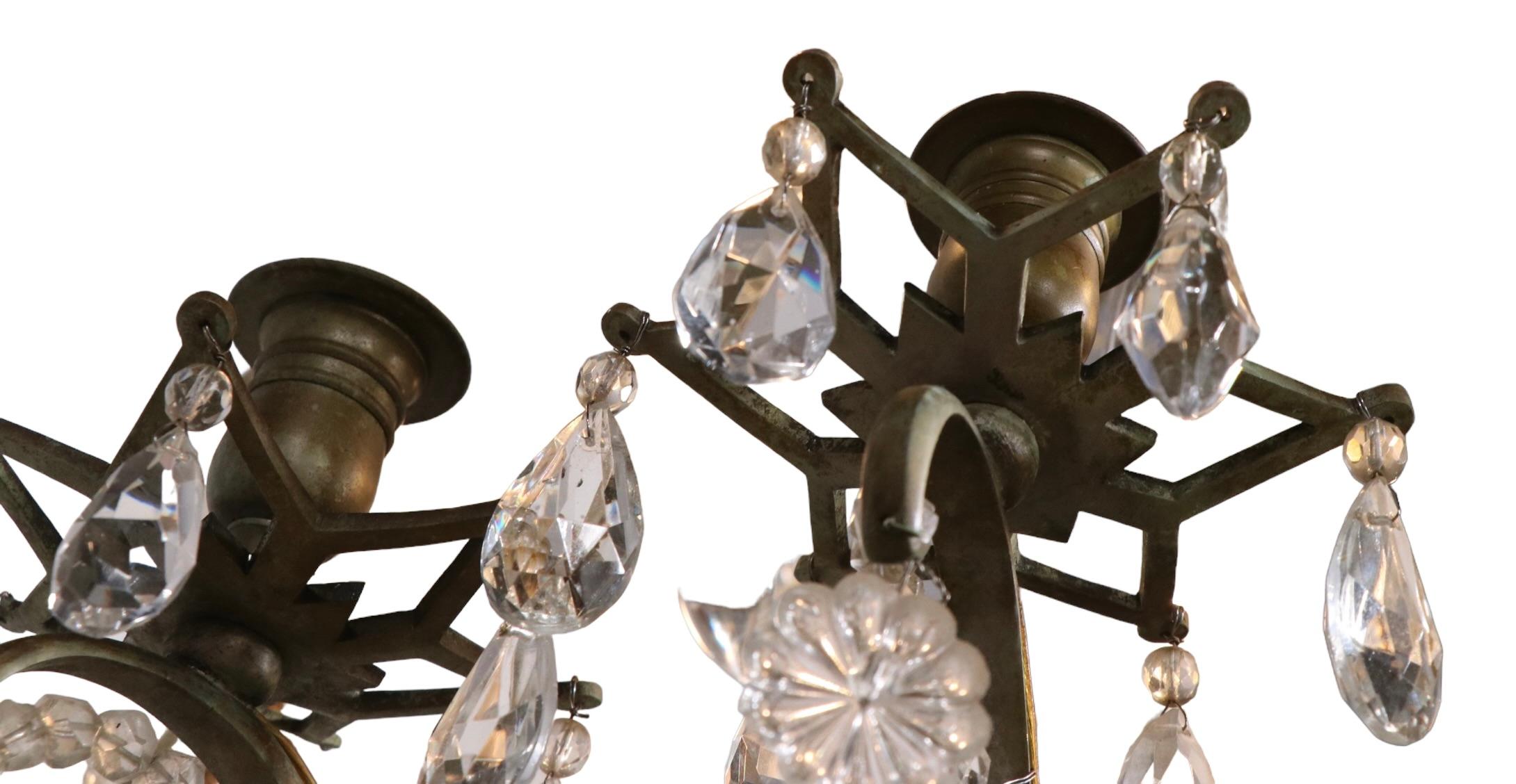 Formal Chandelier with Rock Crystal Drops by Charles J. Winston For Sale 5