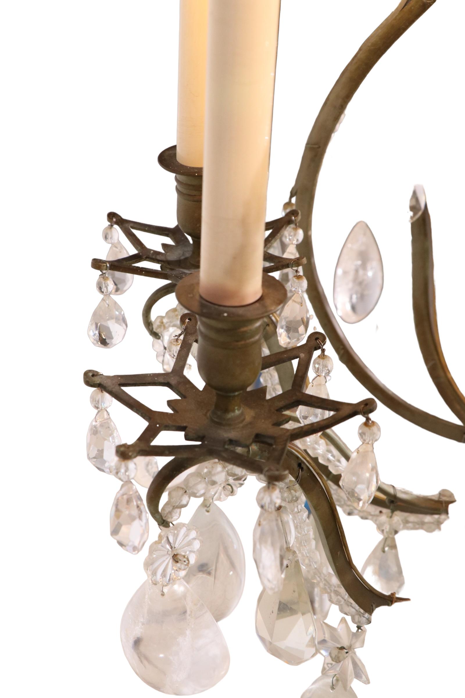 Formal Chandelier with Rock Crystal Drops by Charles J. Winston For Sale 6