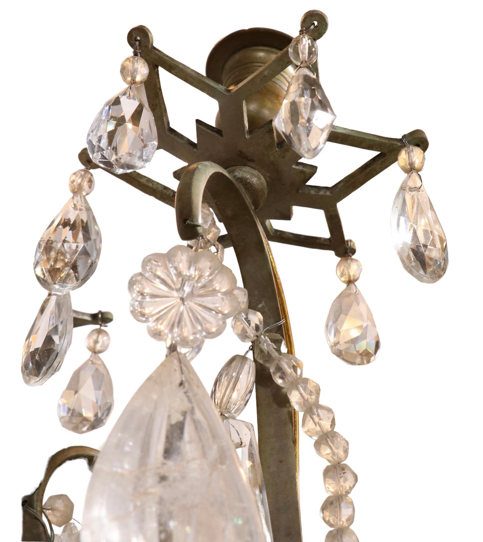 Formal Chandelier with Rock Crystal Drops by Charles J. Winston For Sale 8