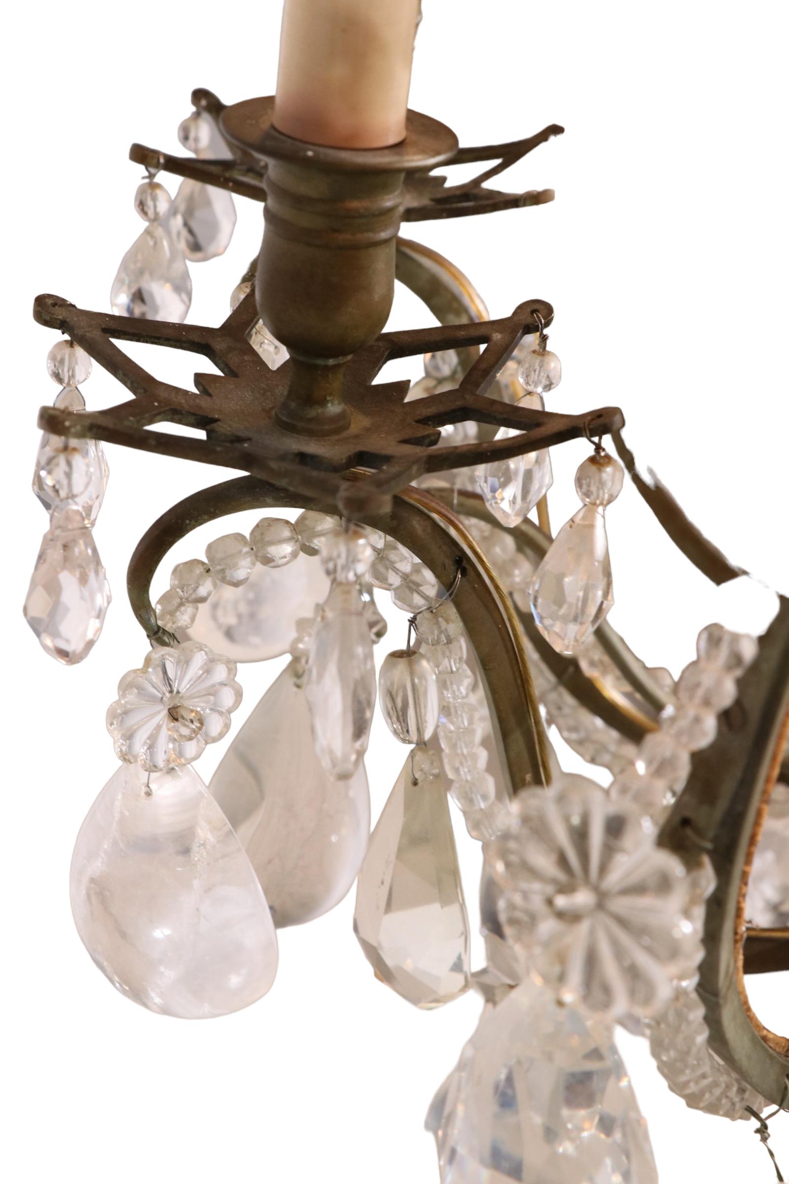 Formal Chandelier with Rock Crystal Drops by Charles J. Winston For Sale 9